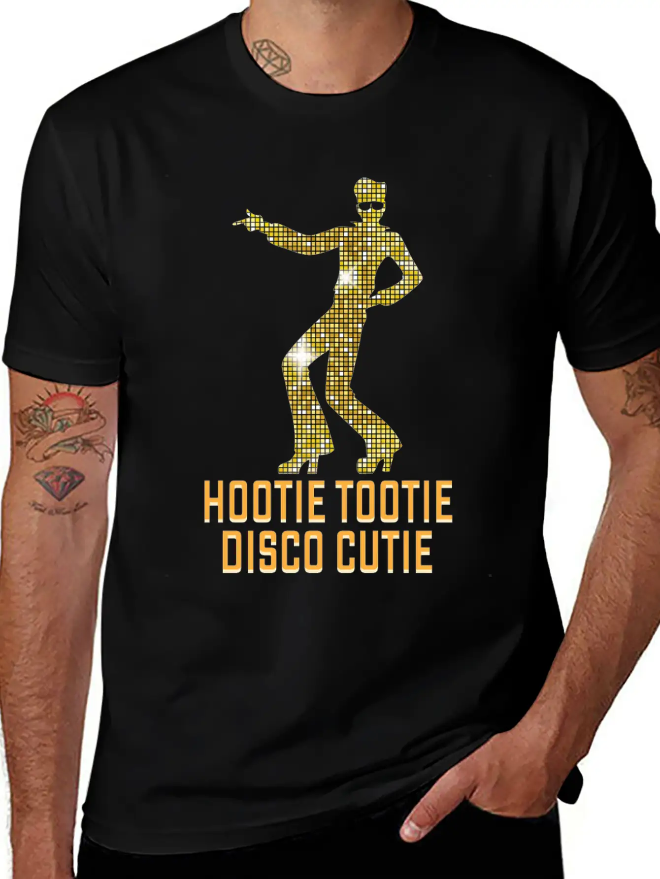 Hootie Tootie Disco Cutie Funny Dancer Unisex Short Sleeve Soft Cotton T-Shirt – Casual Everyday Wear