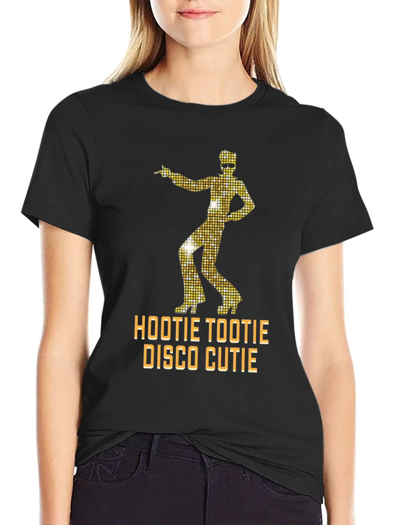 Hootie Tootie Disco Cutie Funny Dancer Unisex Short Sleeve Soft Cotton T-Shirt – Casual Everyday Wear