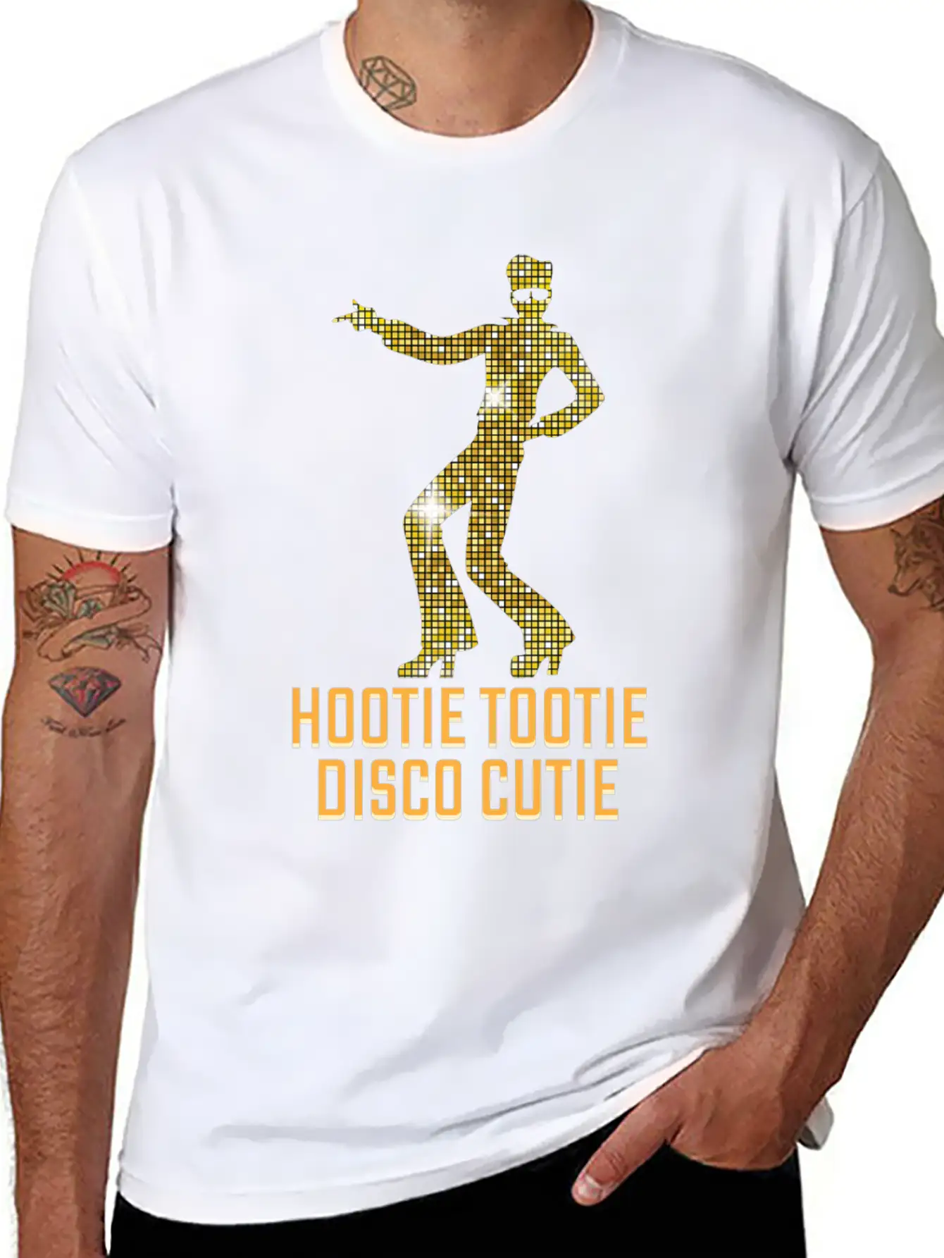 Hootie Tootie Disco Cutie Funny Dancer Unisex Short Sleeve Soft Cotton T-Shirt – Casual Everyday Wear