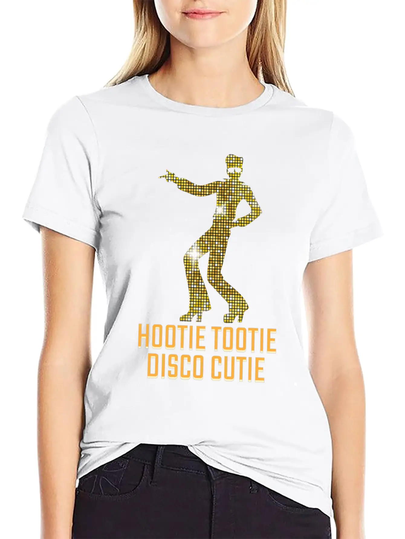 Hootie Tootie Disco Cutie Funny Dancer Unisex Short Sleeve Soft Cotton T-Shirt – Casual Everyday Wear