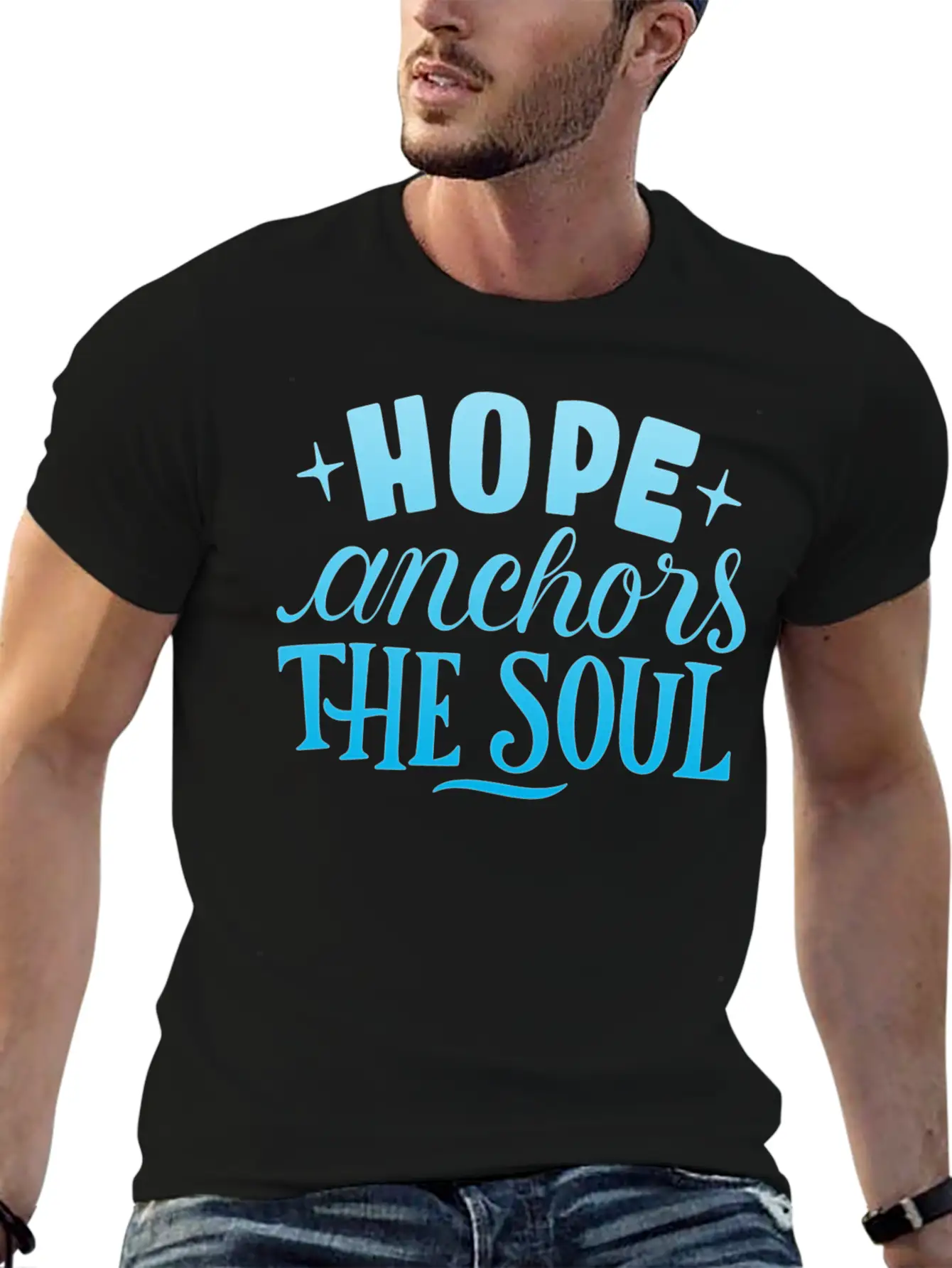 HOPE ANCHORS THE SOUL Unisex Short Sleeve Soft Cotton T-Shirt – Casual Everyday Wear