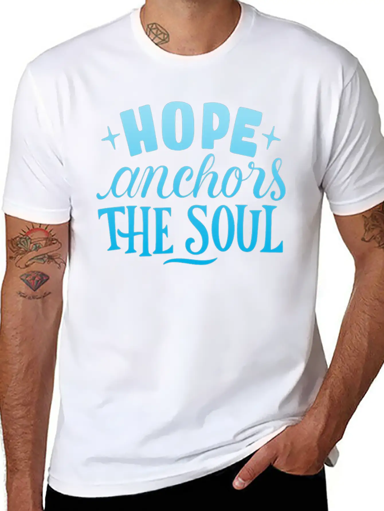 HOPE ANCHORS THE SOUL Unisex Short Sleeve Soft Cotton T-Shirt – Casual Everyday Wear