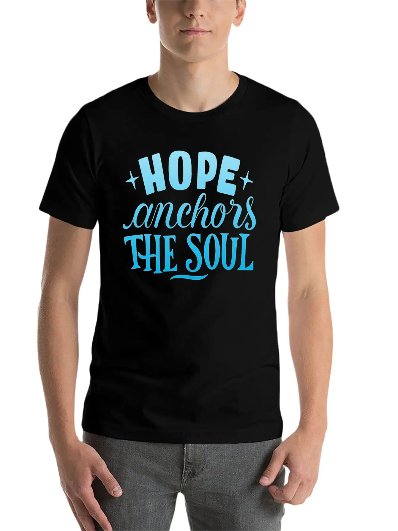 HOPE ANCHORS THE SOUL Unisex Short Sleeve Soft Cotton T-Shirt – Casual Everyday Wear