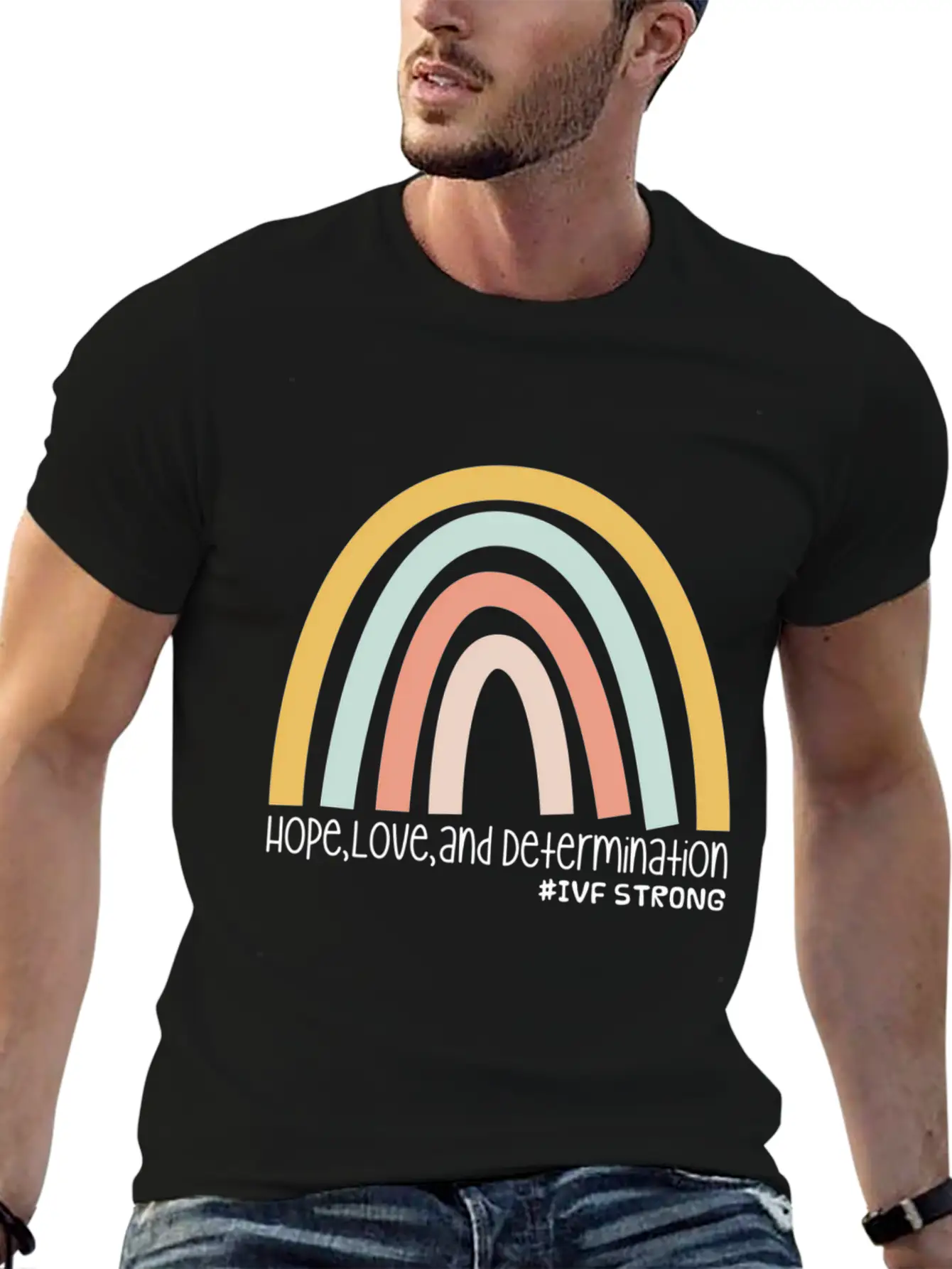 Hope Love And Determination Ivf Strong Unisex Short Sleeve Soft Cotton T-Shirt – Casual Everyday Wear