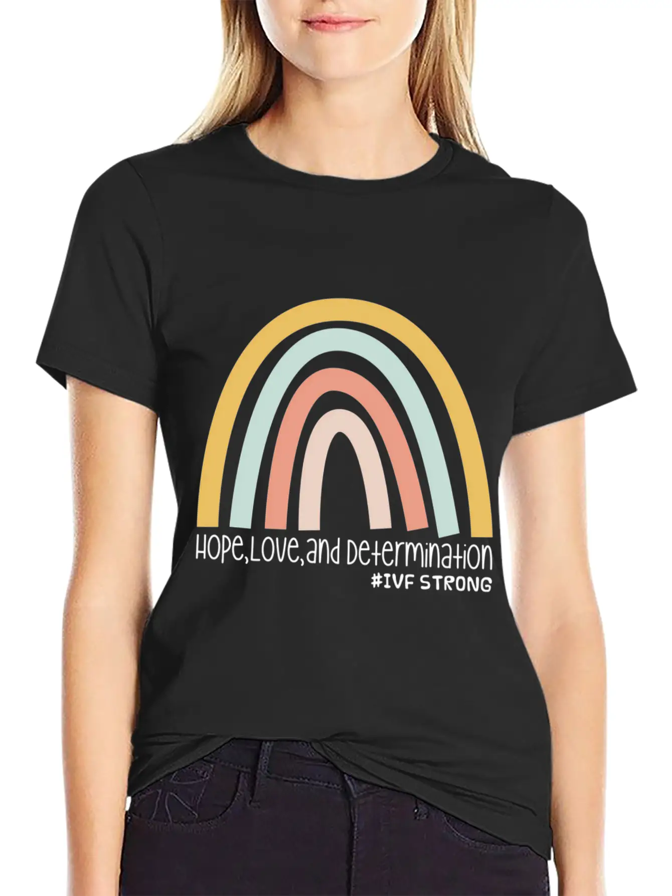 Hope Love And Determination Ivf Strong Unisex Short Sleeve Soft Cotton T-Shirt – Casual Everyday Wear