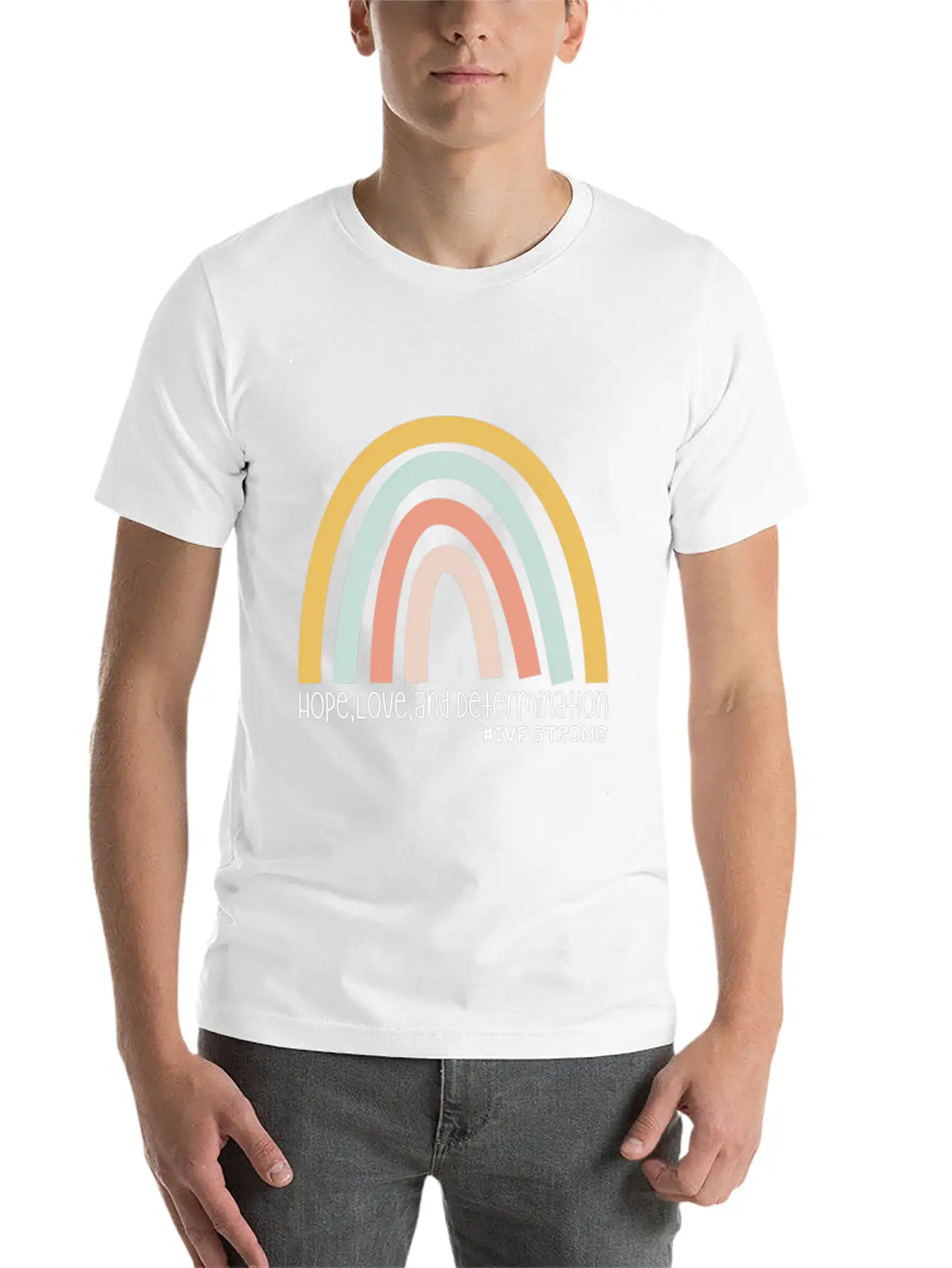 Hope Love And Determination Ivf Strong Unisex Short Sleeve Soft Cotton T-Shirt – Casual Everyday Wear