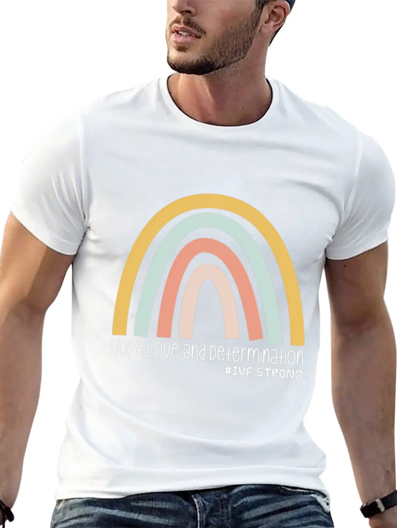Hope Love And Determination Ivf Strong Unisex Short Sleeve Soft Cotton T-Shirt – Casual Everyday Wear