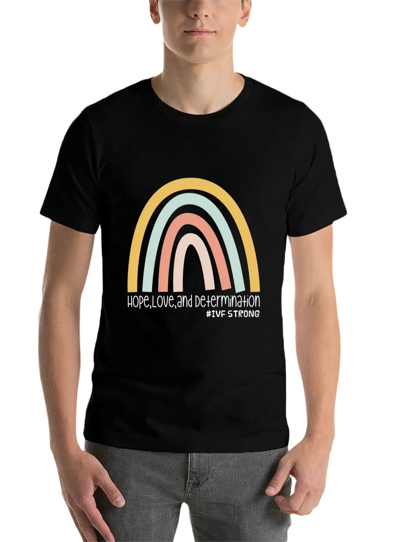 Hope Love And Determination Ivf Strong Unisex Short Sleeve Soft Cotton T-Shirt – Casual Everyday Wear