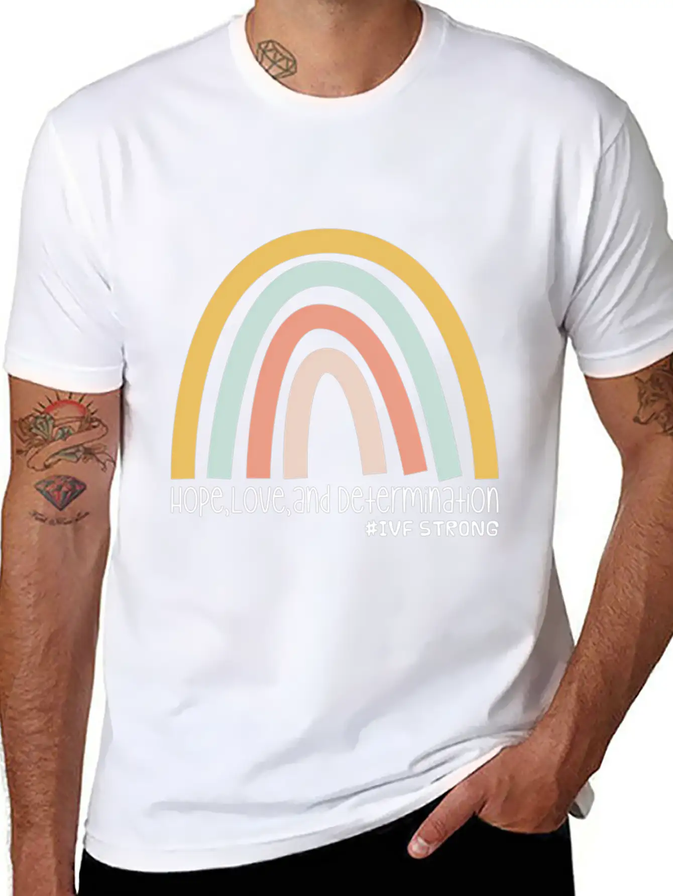 Hope Love And Determination Ivf Strong Unisex Short Sleeve Soft Cotton T-Shirt – Casual Everyday Wear