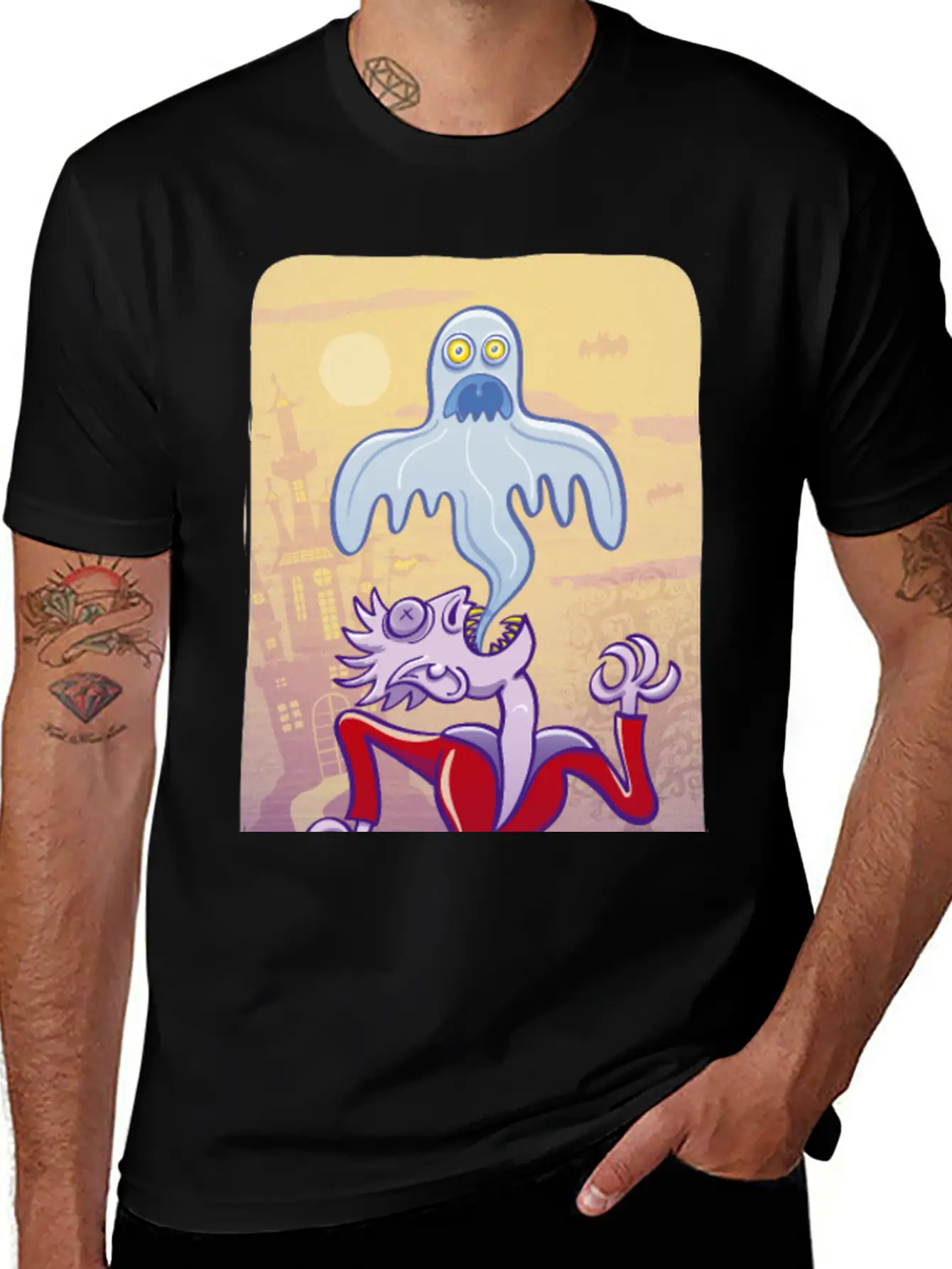 Horrific Vampire Expelling Spooky Ghost Comfortable Minimalist Graphic Tee – Summer Style Essential