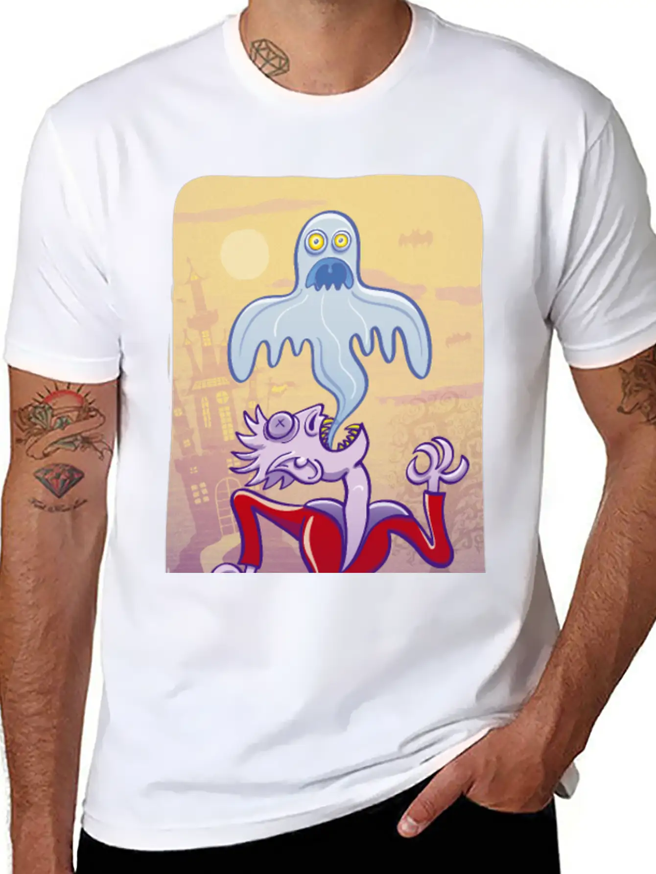 Horrific Vampire Expelling Spooky Ghost Comfortable Minimalist Graphic Tee – Summer Style Essential