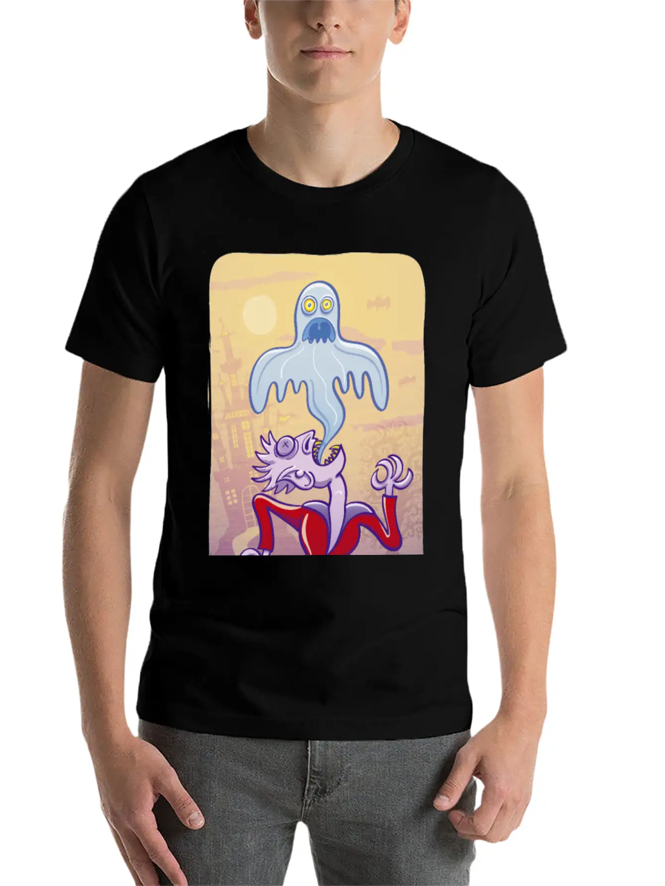 Horrific Vampire Expelling Spooky Ghost Comfortable Minimalist Graphic Tee – Summer Style Essential