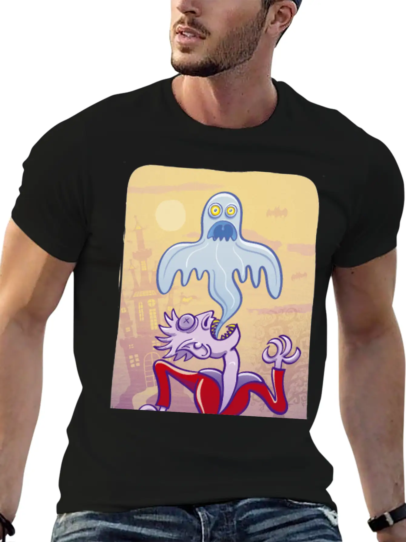Horrific Vampire Expelling Spooky Ghost Comfortable Minimalist Graphic Tee – Summer Style Essential