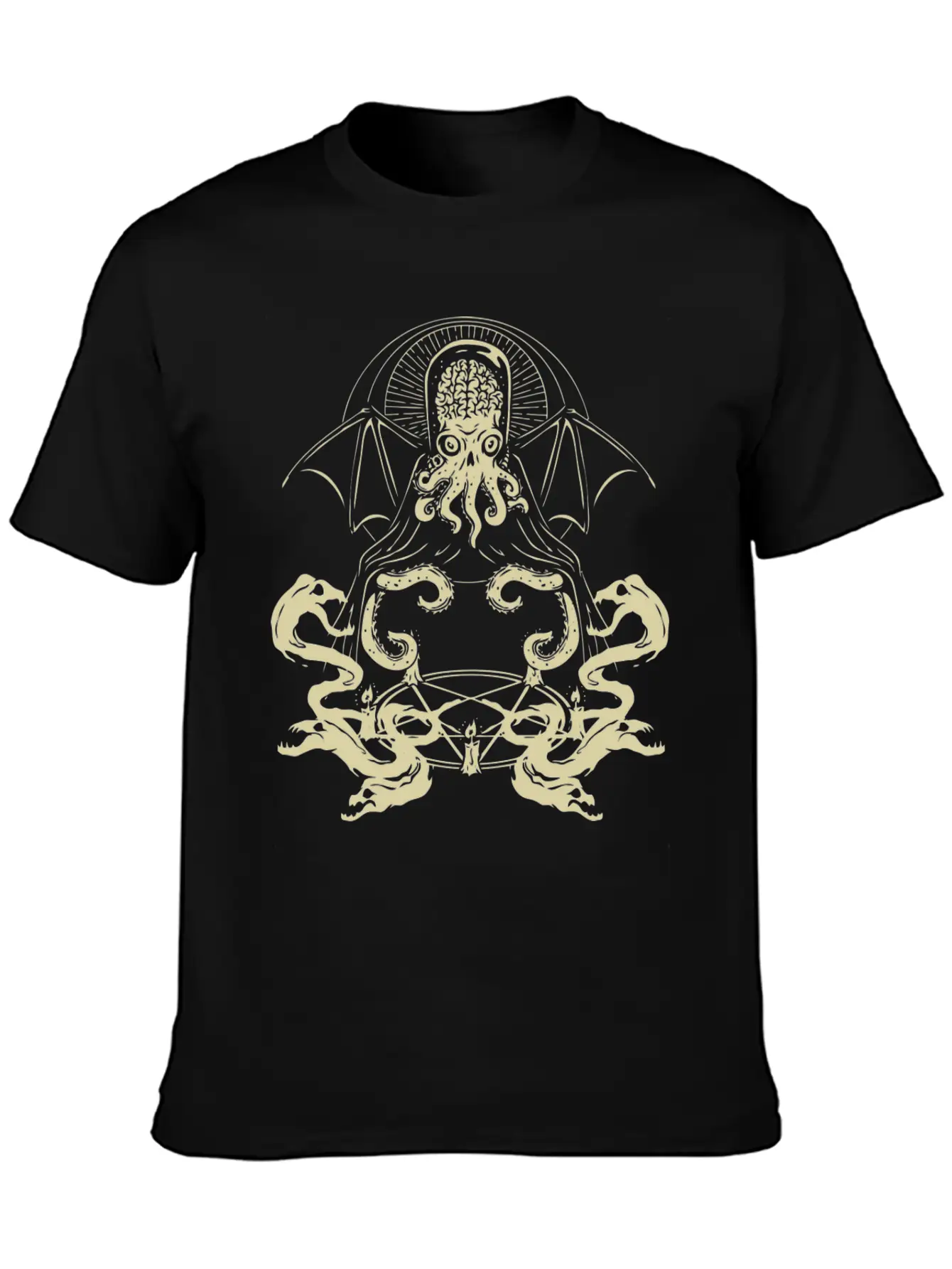 Horror Art Fhtagn Dreams Psychobilly Punk Art Essential Unisex Summer Tee – Soft Cotton Casual Fit
