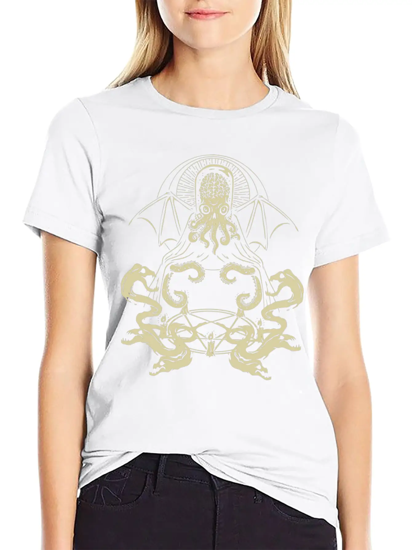 Horror Art Fhtagn Dreams Psychobilly Punk Art Essential Unisex Summer Tee – Soft Cotton Casual Fit