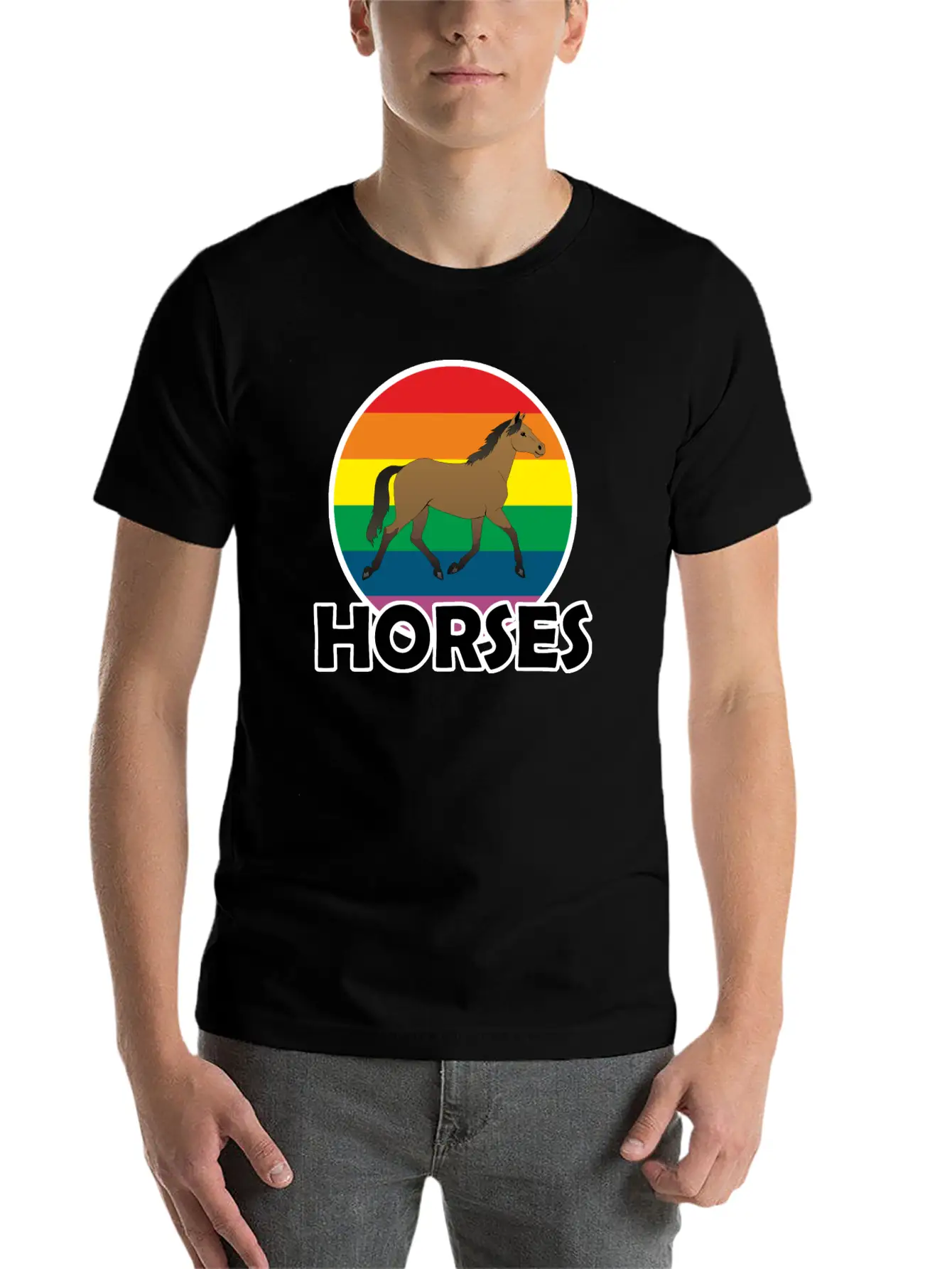Horse Comfortable Minimalist Graphic Tee – Summer Style Essential