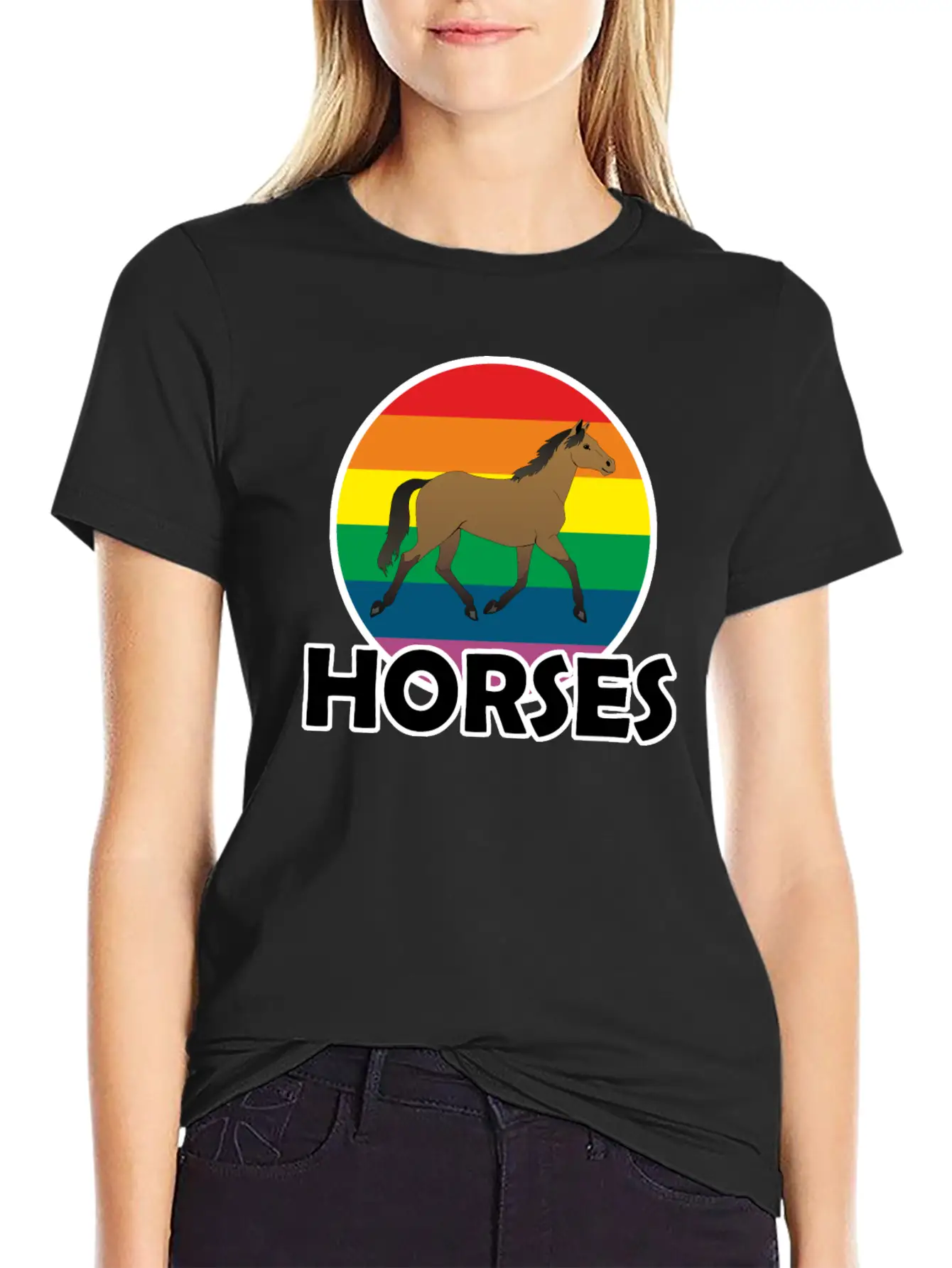 Horse Comfortable Minimalist Graphic Tee – Summer Style Essential