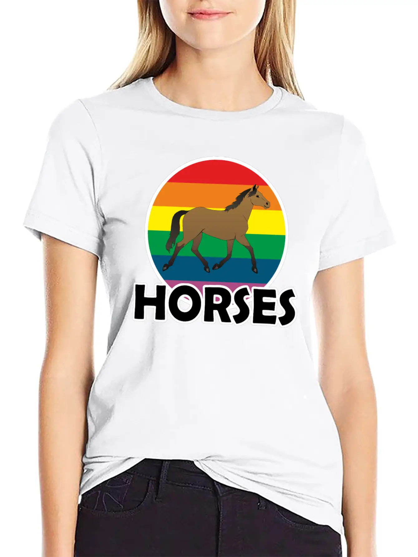 Horse Comfortable Minimalist Graphic Tee – Summer Style Essential