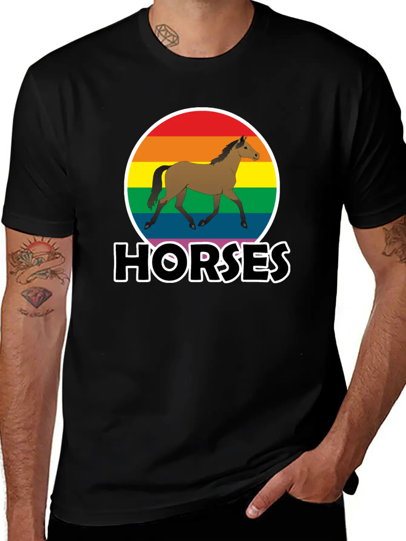 Horse Comfortable Minimalist Graphic Tee – Summer Style Essential
