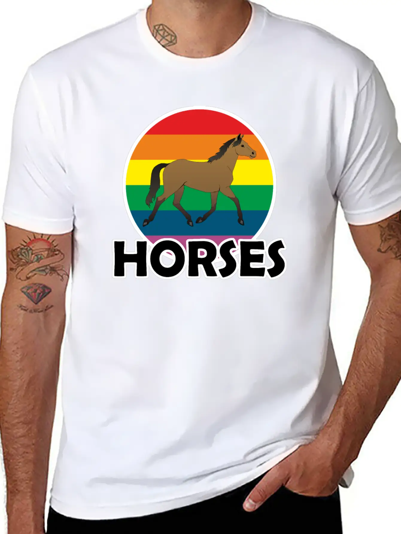 Horse Comfortable Minimalist Graphic Tee – Summer Style Essential