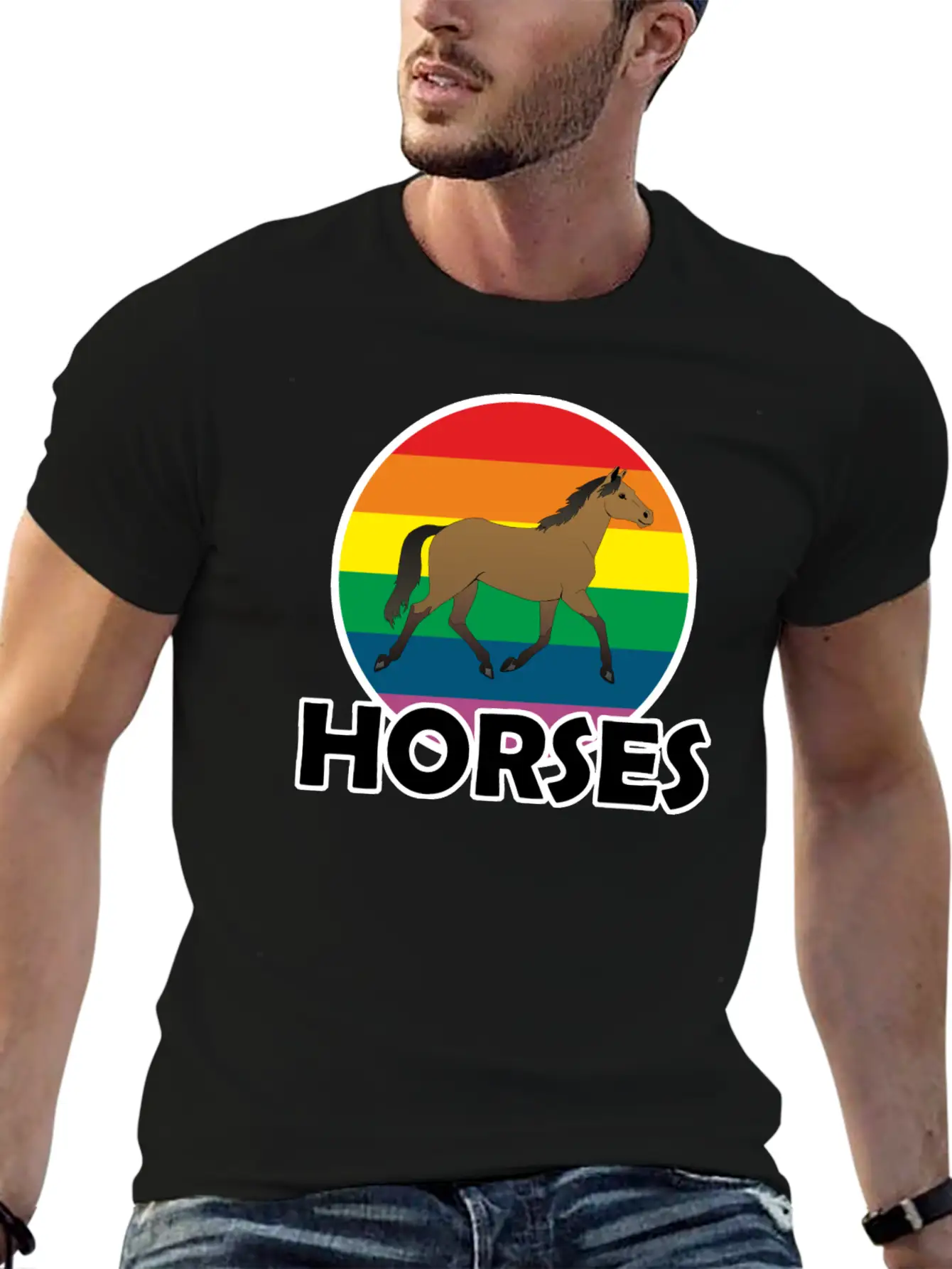 Horse Comfortable Minimalist Graphic Tee – Summer Style Essential