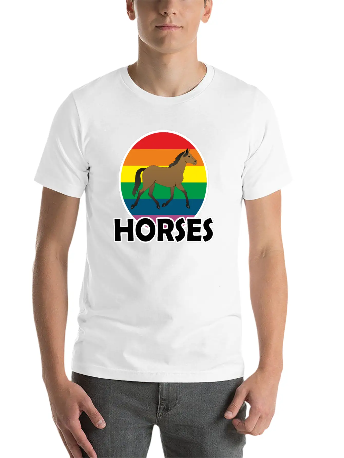 Horse Comfortable Minimalist Graphic Tee – Summer Style Essential