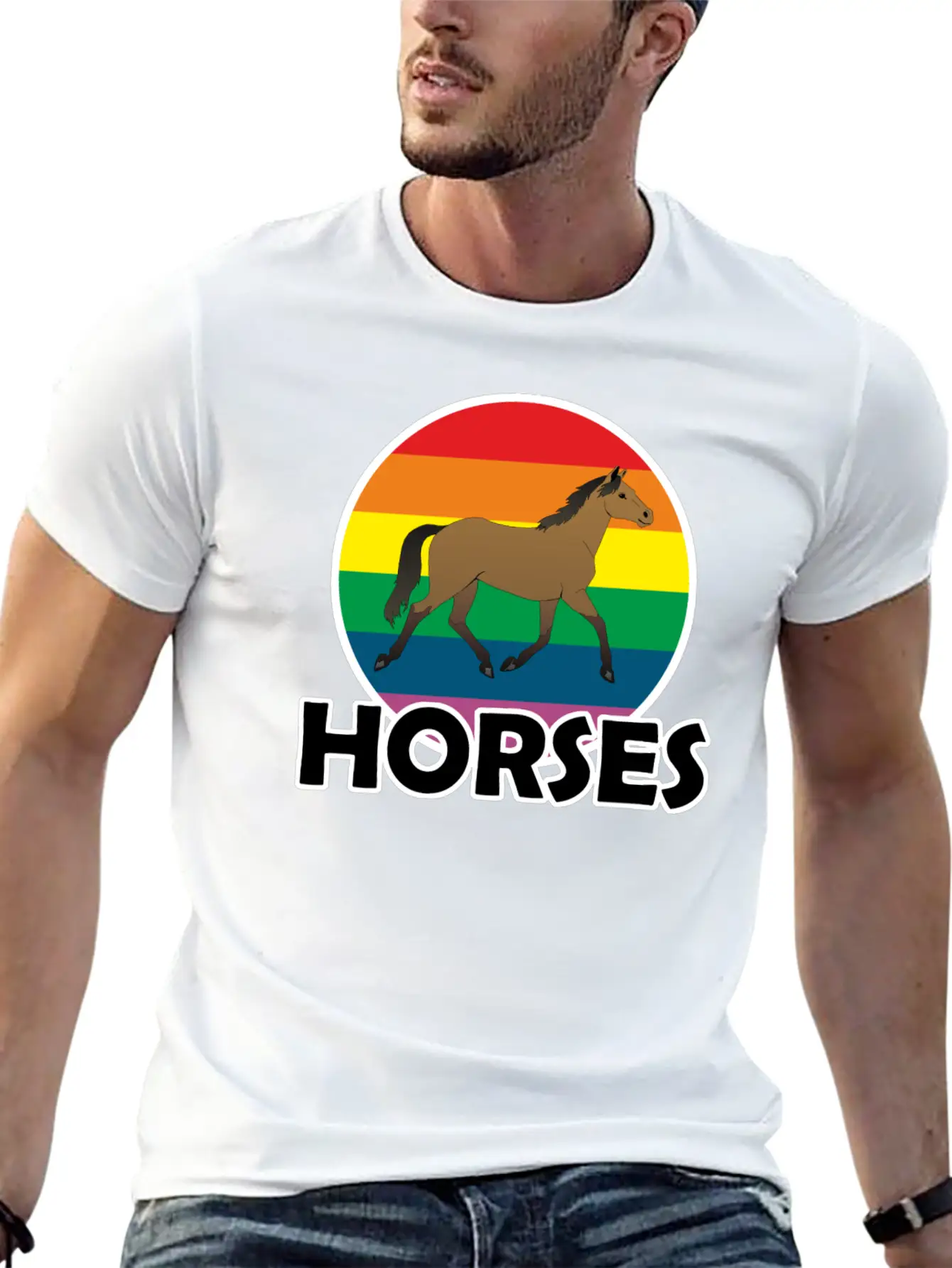 Horse Comfortable Minimalist Graphic Tee – Summer Style Essential