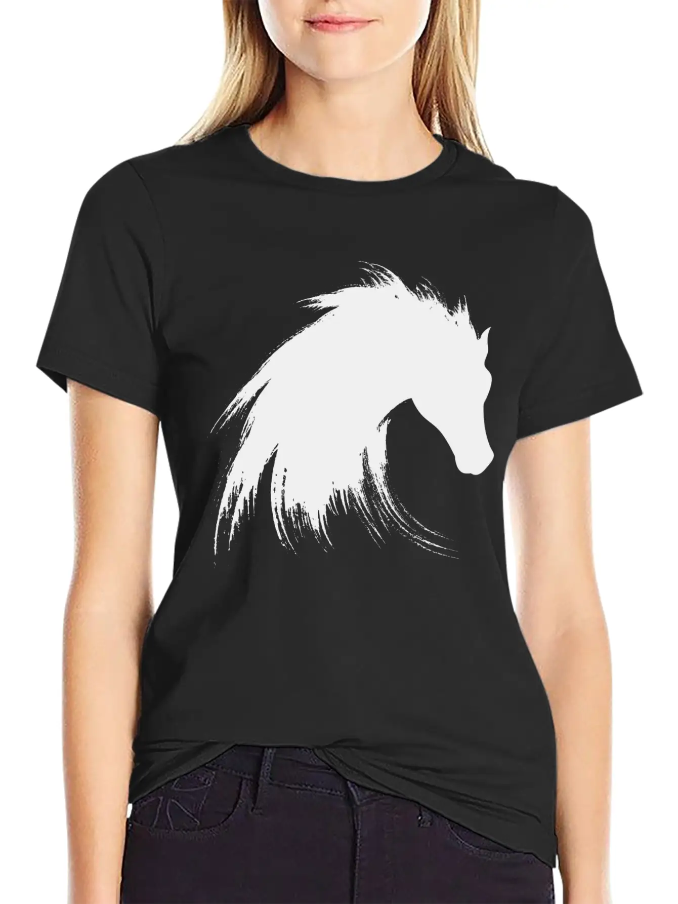 Horse Creative Design Unisex Short Sleeve Soft Cotton T-Shirt – Casual Everyday Wear