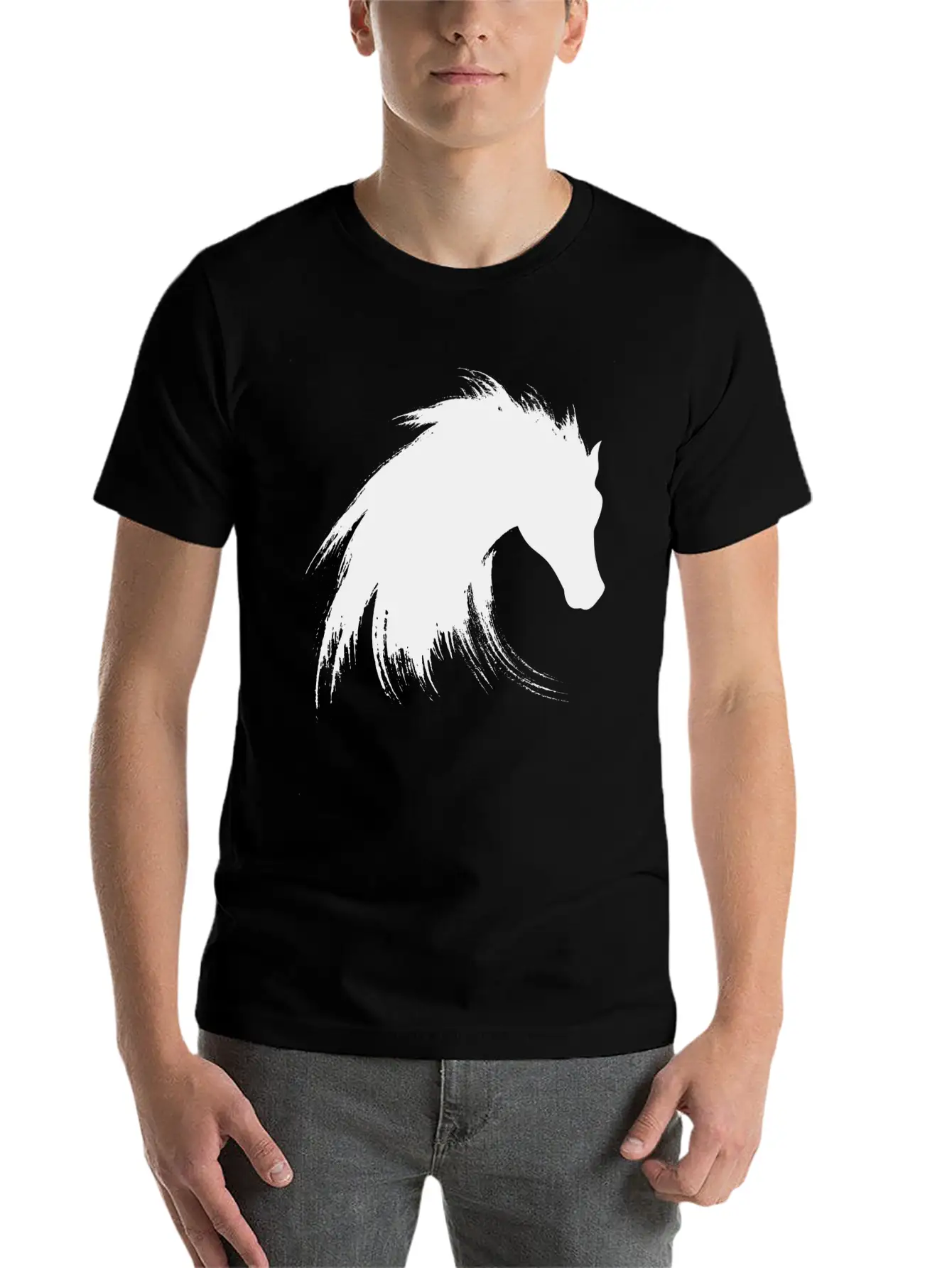 Horse Creative Design Unisex Short Sleeve Soft Cotton T-Shirt – Casual Everyday Wear