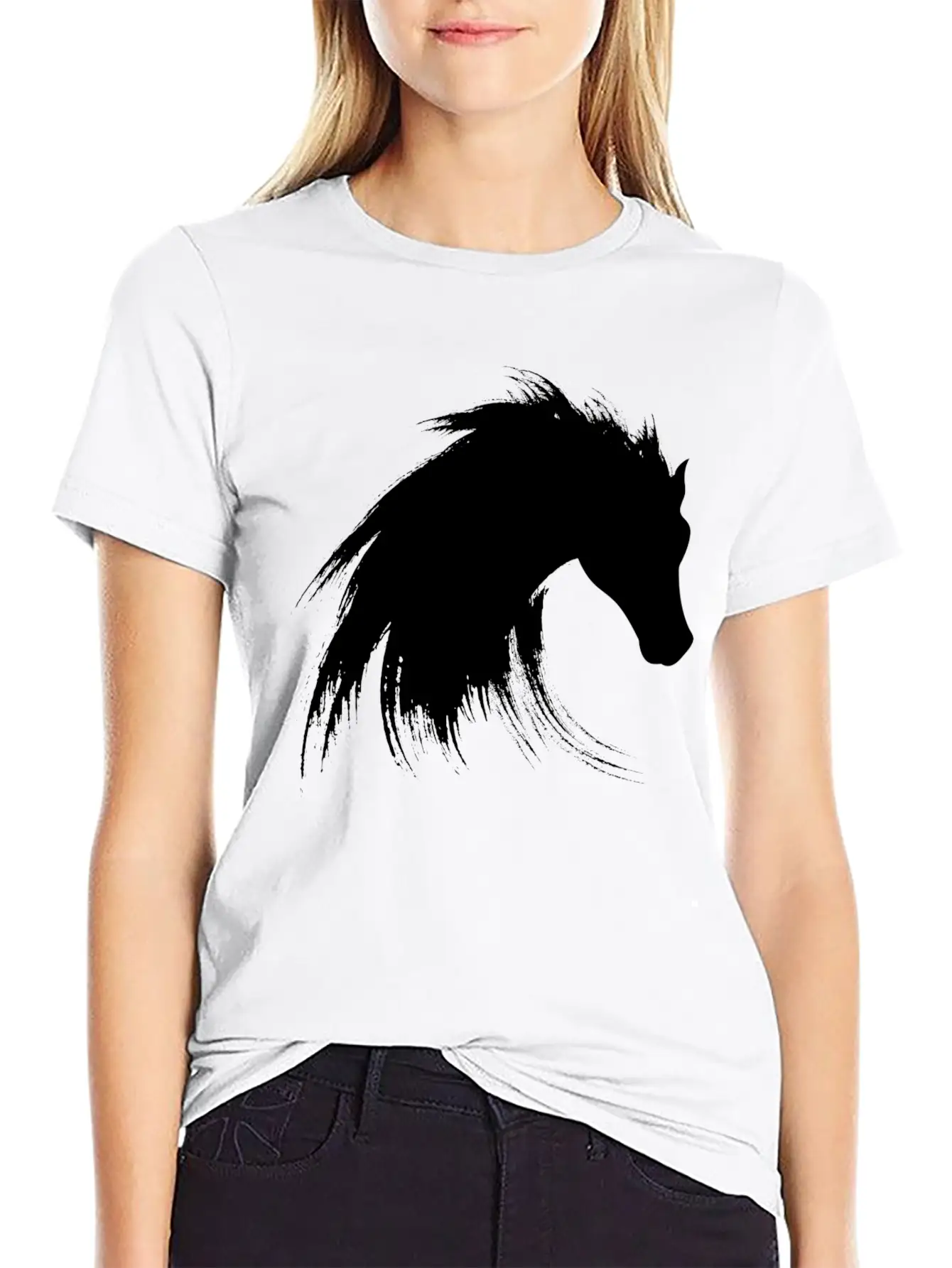 Horse Creative Design Unisex Short Sleeve Soft Cotton T-Shirt – Casual Everyday Wear