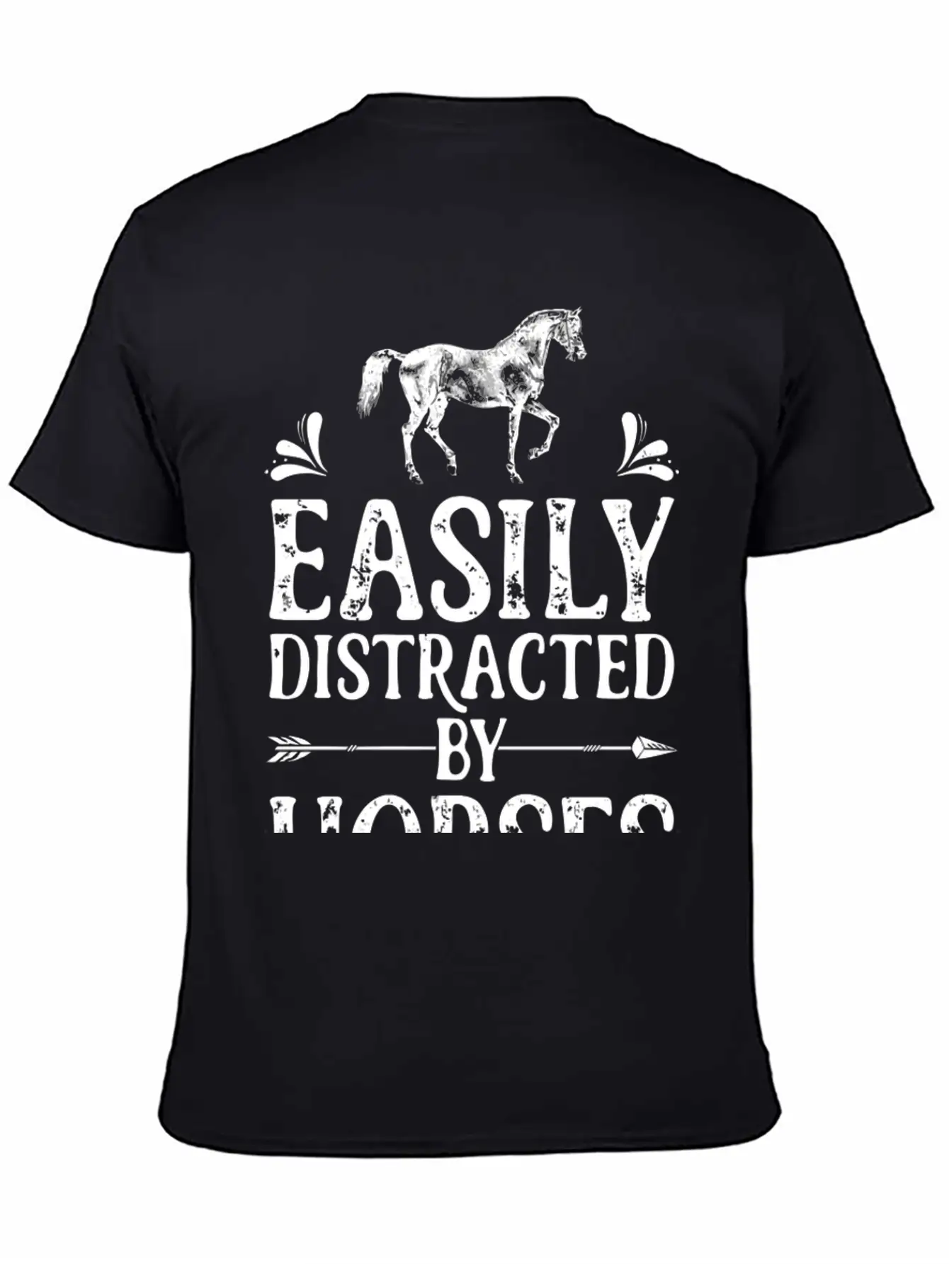Horse Easily Distracted By Horses T Shirt I Love G Stylish Everyday T-Shirt – Unisex Basic Cotton Tee