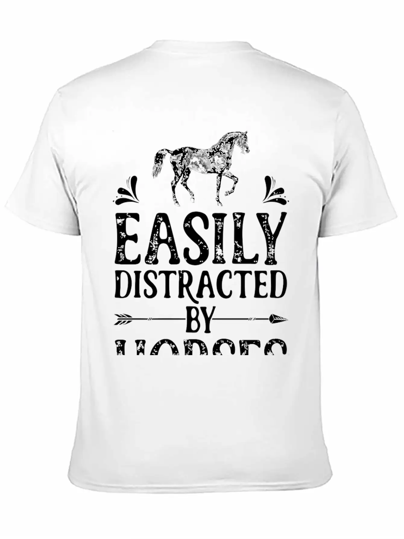 Horse Easily Distracted By Horses T Shirt I Love G Stylish Everyday T-Shirt – Unisex Basic Cotton Tee