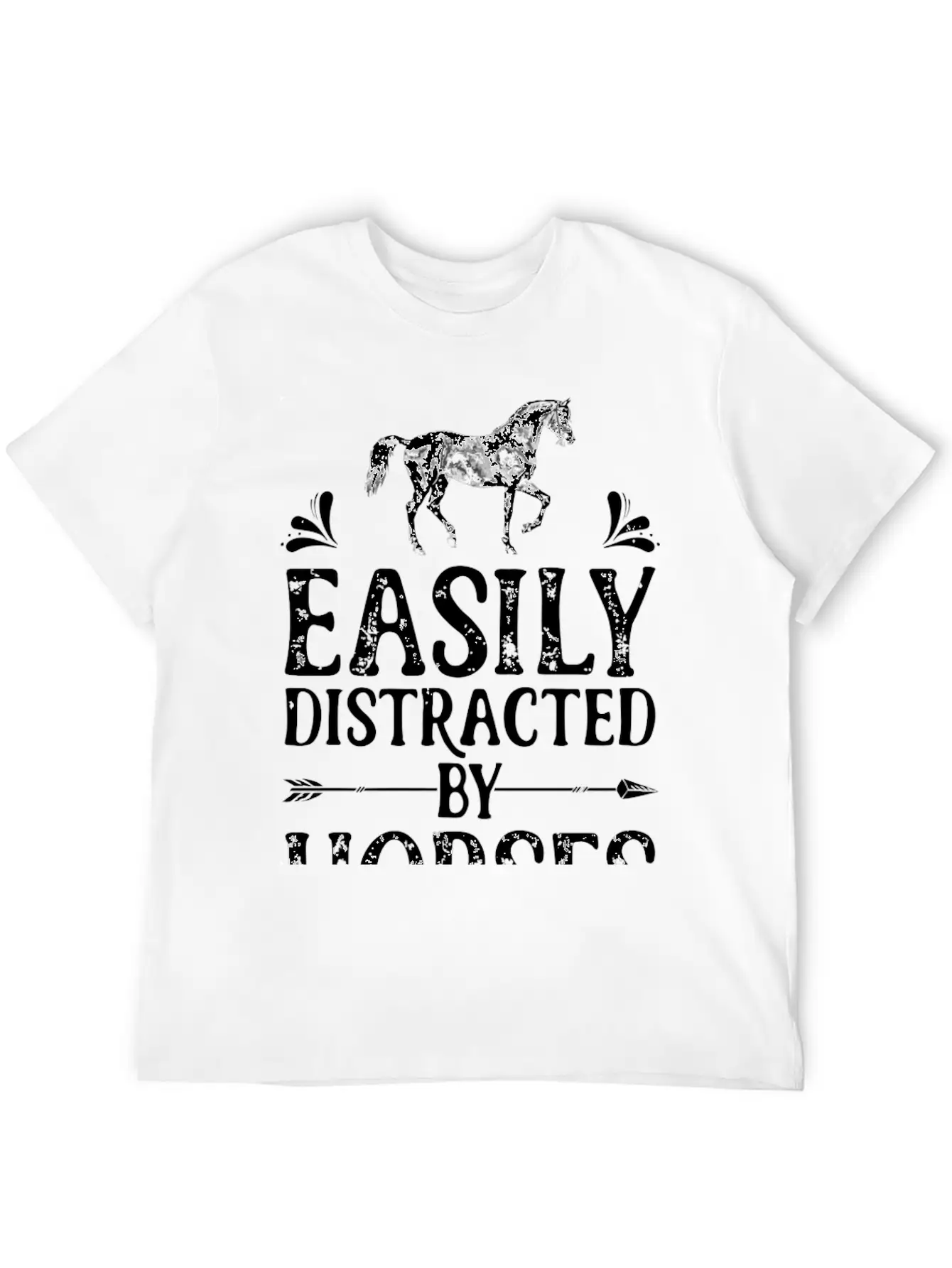 Horse Easily Distracted By Horses T Shirt I Love G Stylish Everyday T-Shirt – Unisex Basic Cotton Tee