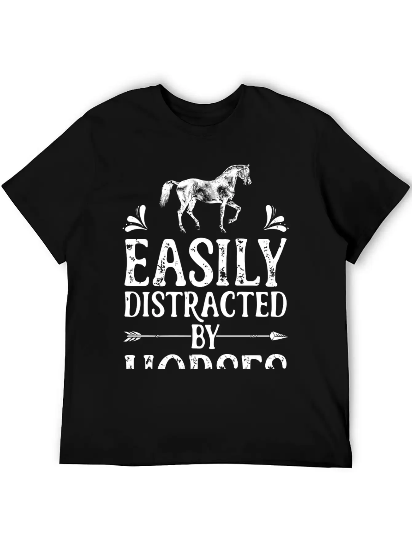 Horse Easily Distracted By Horses T Shirt I Love G Stylish Everyday T-Shirt – Unisex Basic Cotton Tee