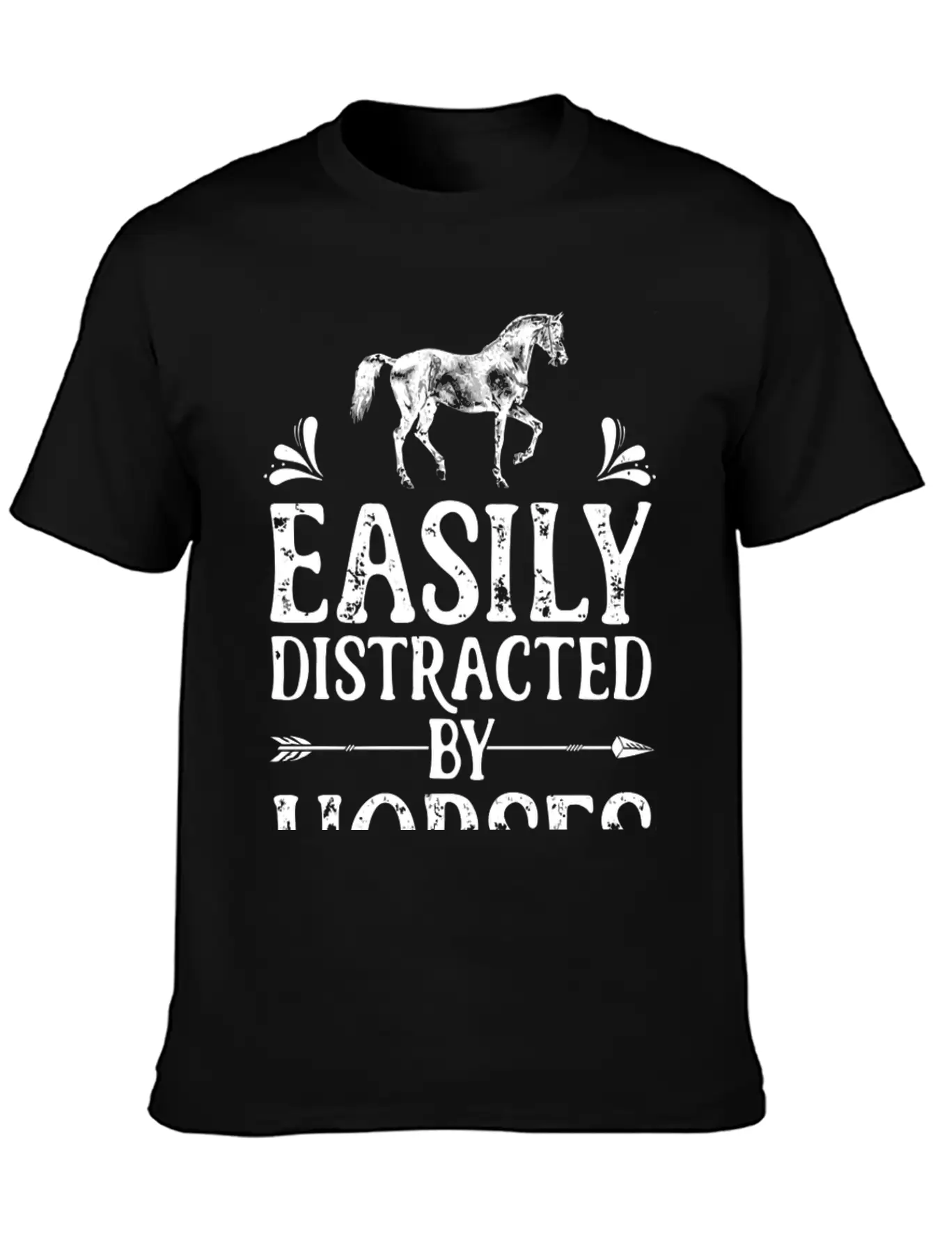 Horse Easily Distracted By Horses T Shirt I Love G Stylish Everyday T-Shirt – Unisex Basic Cotton Tee