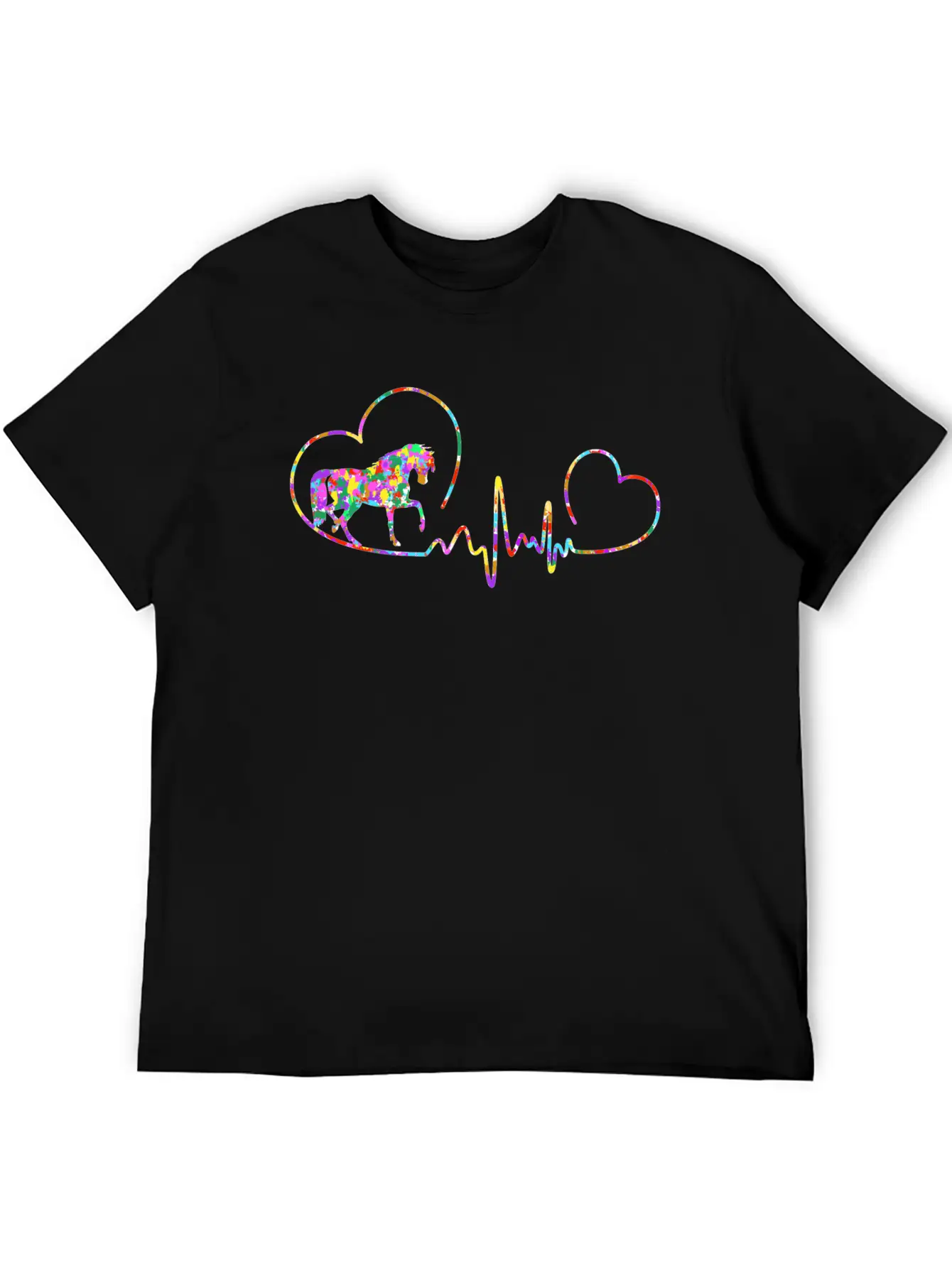 Horse Ecg Comfortable Minimalist Graphic Tee – Summer Style Essential