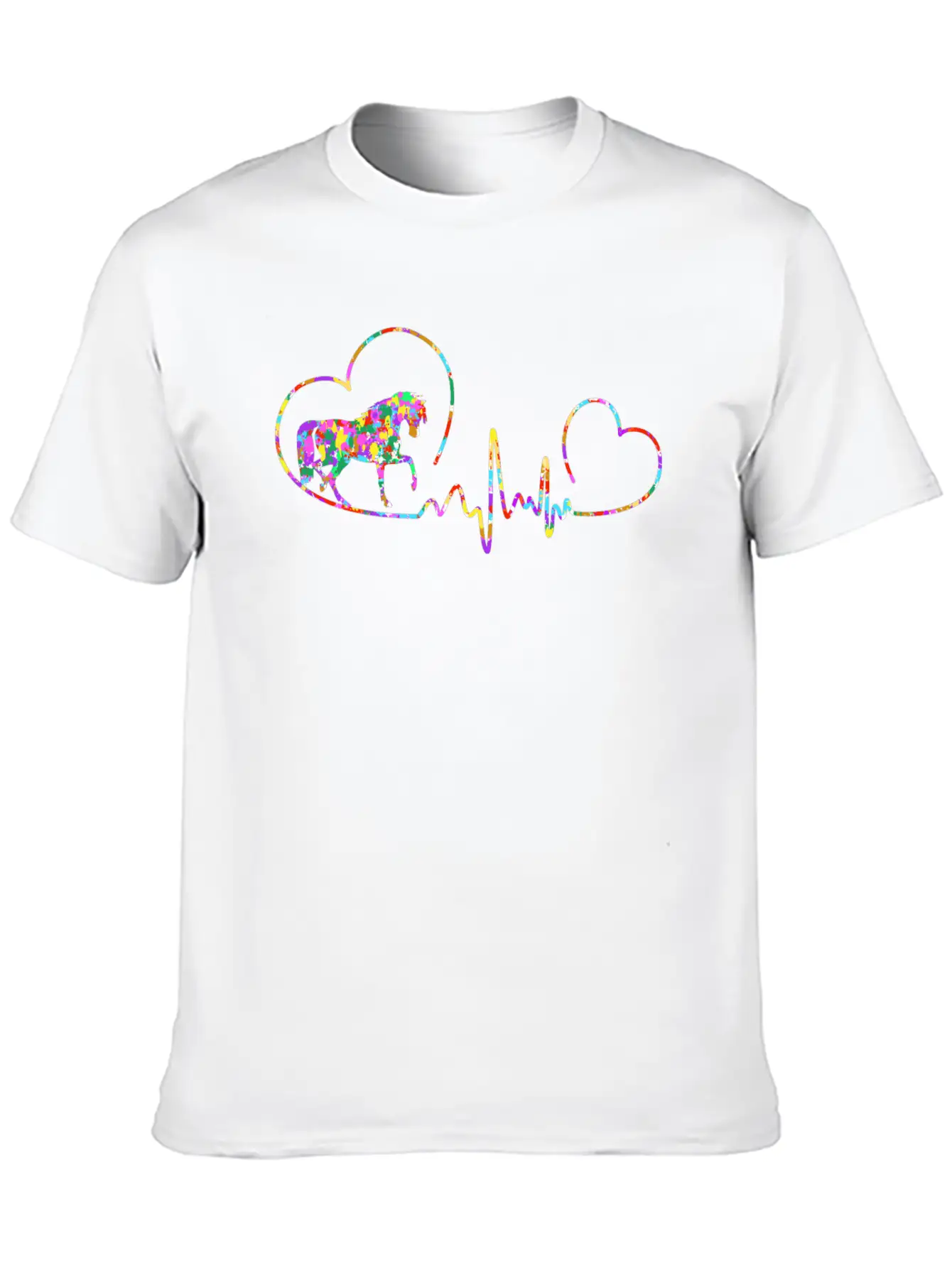 Horse Ecg Comfortable Minimalist Graphic Tee – Summer Style Essential