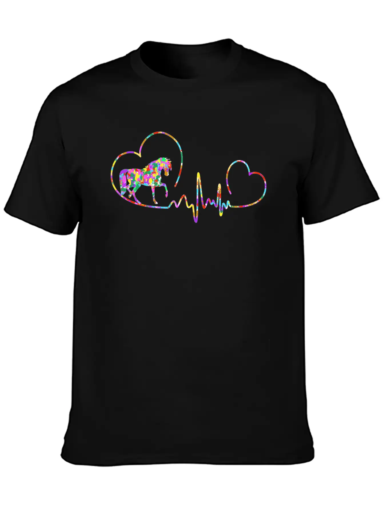 Horse Ecg Comfortable Minimalist Graphic Tee – Summer Style Essential