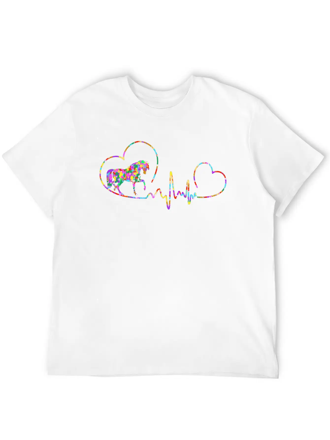 Horse Ecg Comfortable Minimalist Graphic Tee – Summer Style Essential
