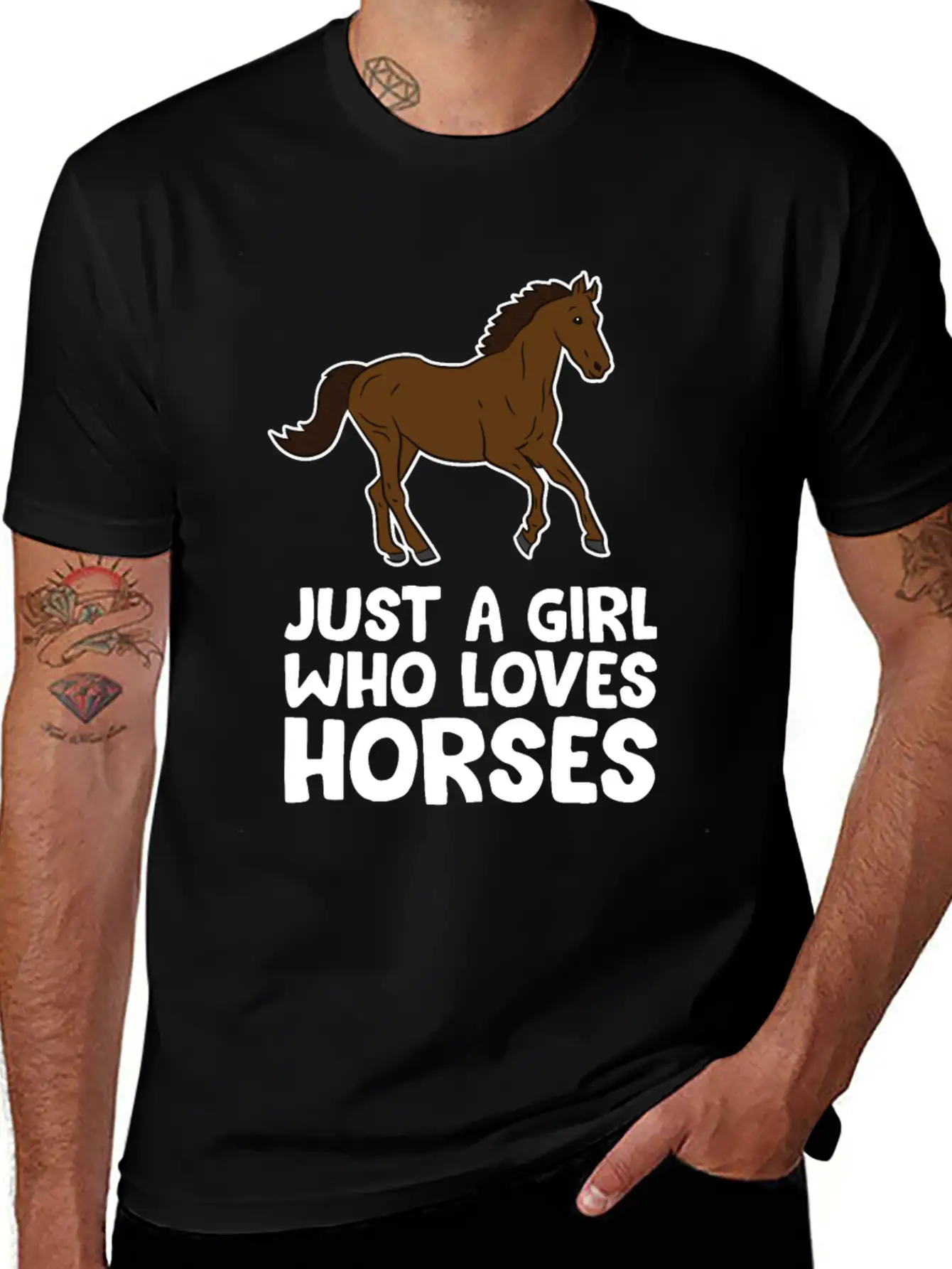 Horse Girl Just A Girl Who Loves Horses Stylish Everyday T-Shirt – Unisex Basic Cotton Tee