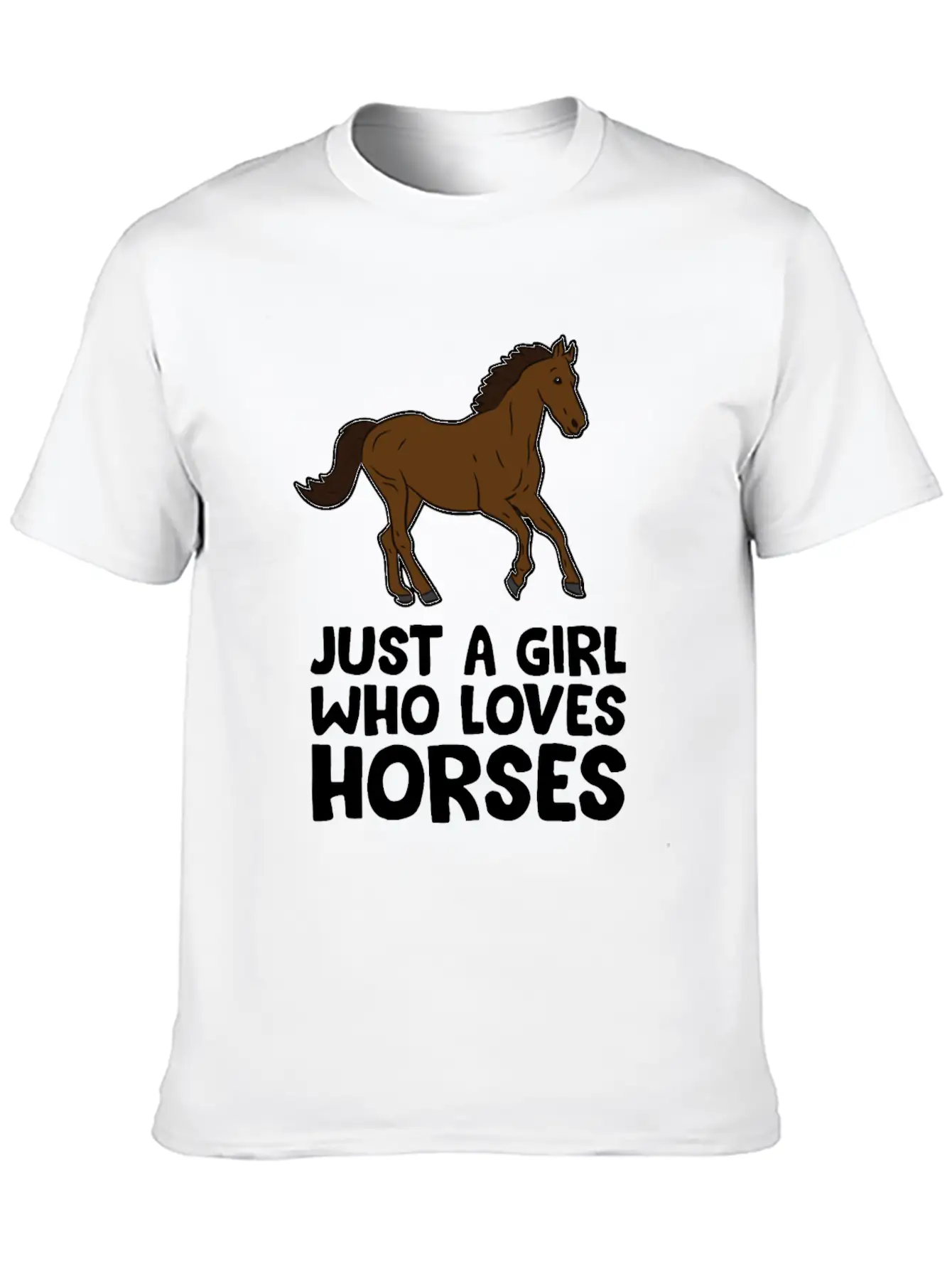 Horse Girl Just A Girl Who Loves Horses Stylish Everyday T-Shirt – Unisex Basic Cotton Tee