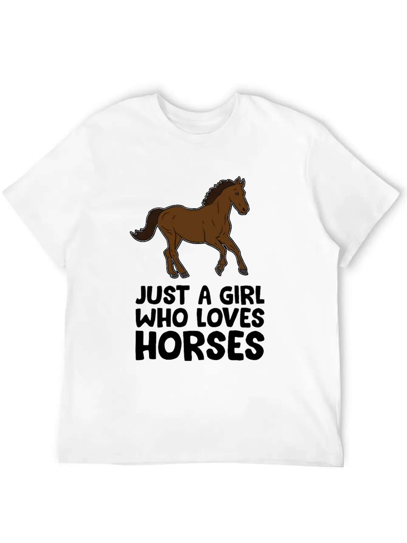 Horse Girl Just A Girl Who Loves Horses Stylish Everyday T-Shirt – Unisex Basic Cotton Tee