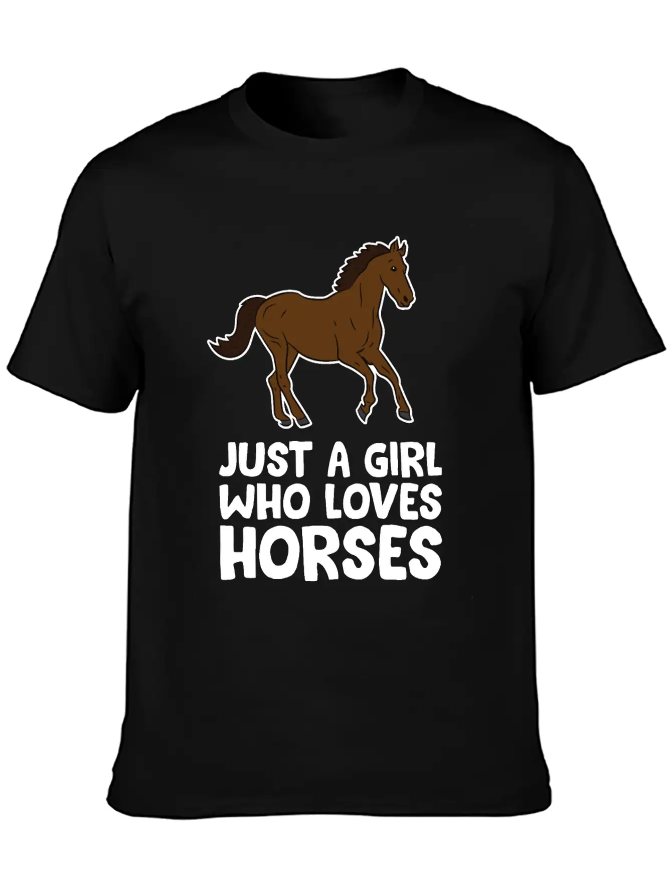 Horse Girl Just A Girl Who Loves Horses Stylish Everyday T-Shirt – Unisex Basic Cotton Tee