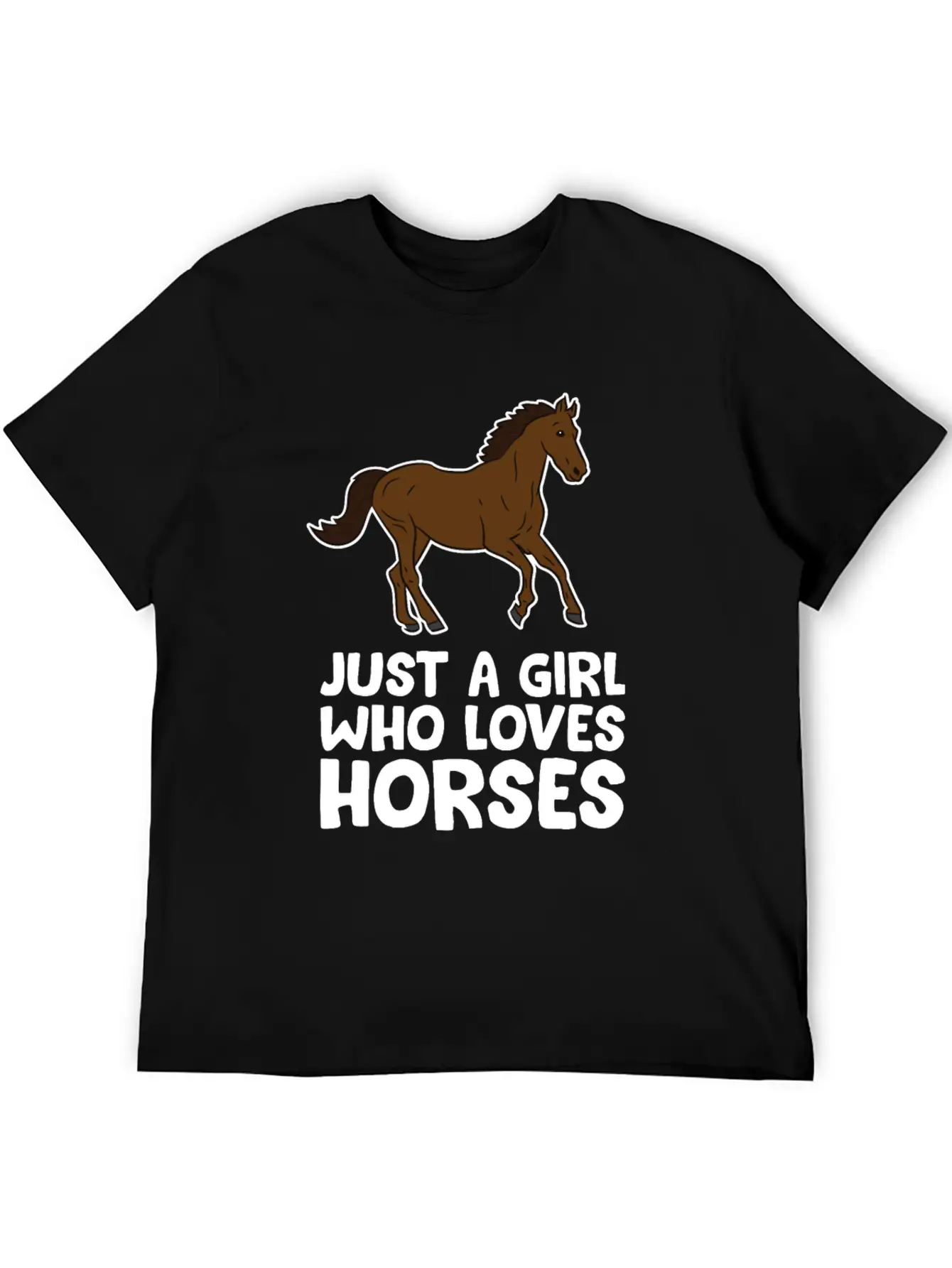 Horse Girl Just A Girl Who Loves Horses Stylish Everyday T-Shirt – Unisex Basic Cotton Tee