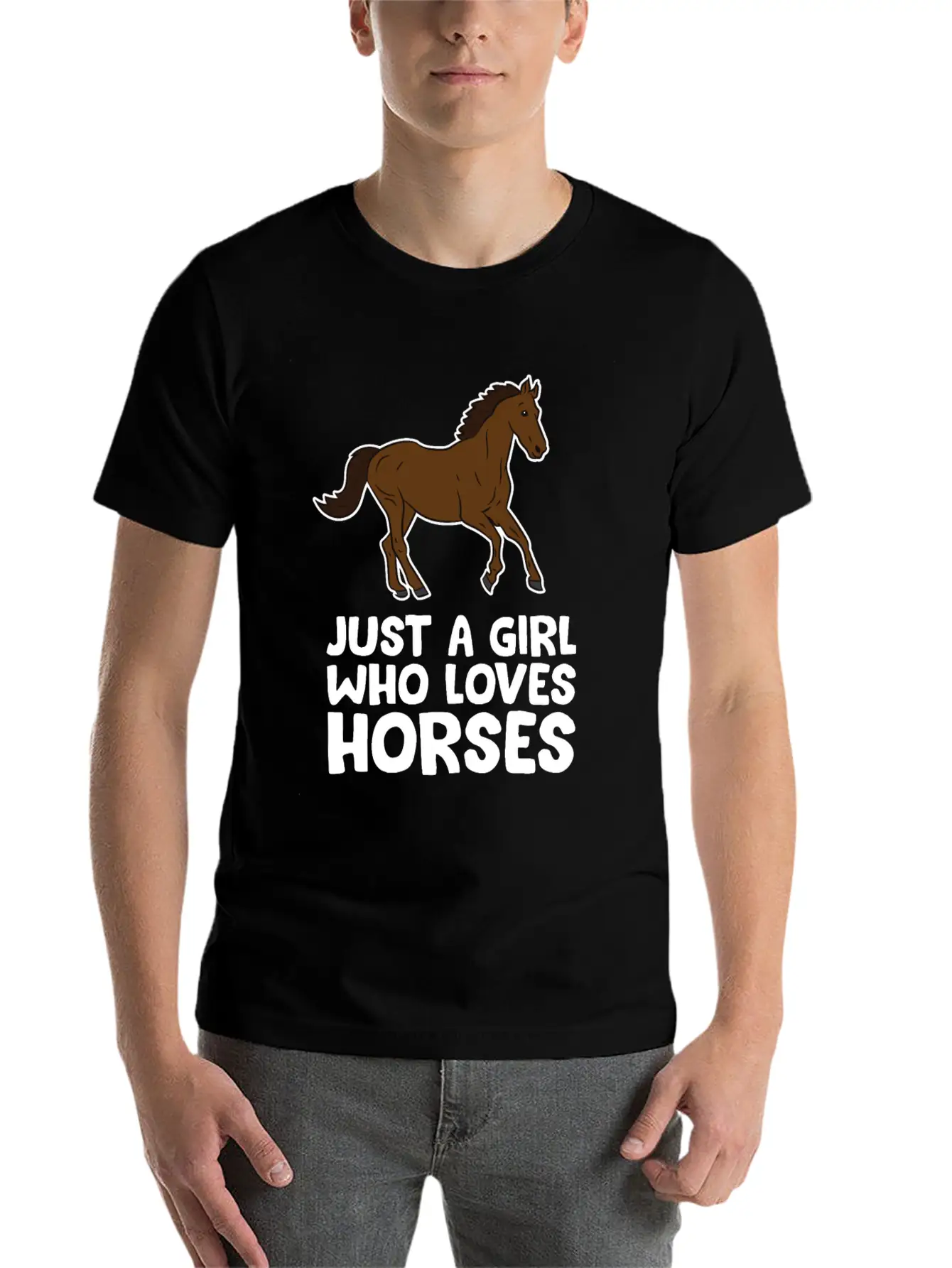 Horse Girl Just A Girl Who Loves Horses Stylish Everyday T-Shirt – Unisex Basic Cotton Tee