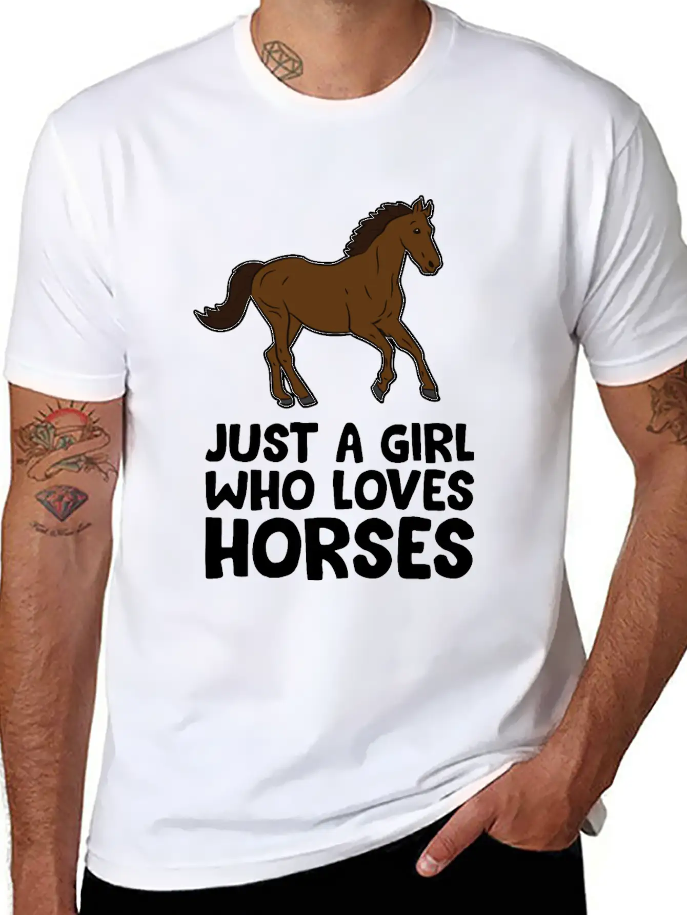 Horse Girl Just A Girl Who Loves Horses Stylish Everyday T-Shirt – Unisex Basic Cotton Tee