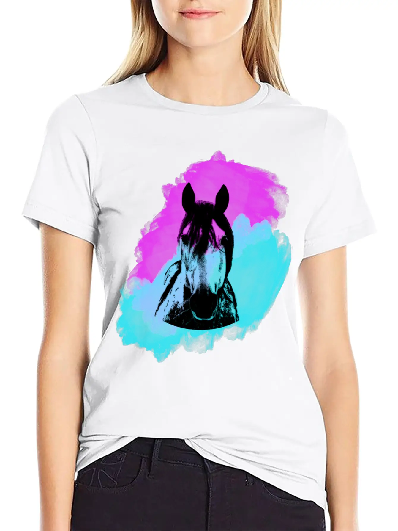 Horse Girls Riding Comfortable Minimalist Graphic Tee – Summer Style Essential
