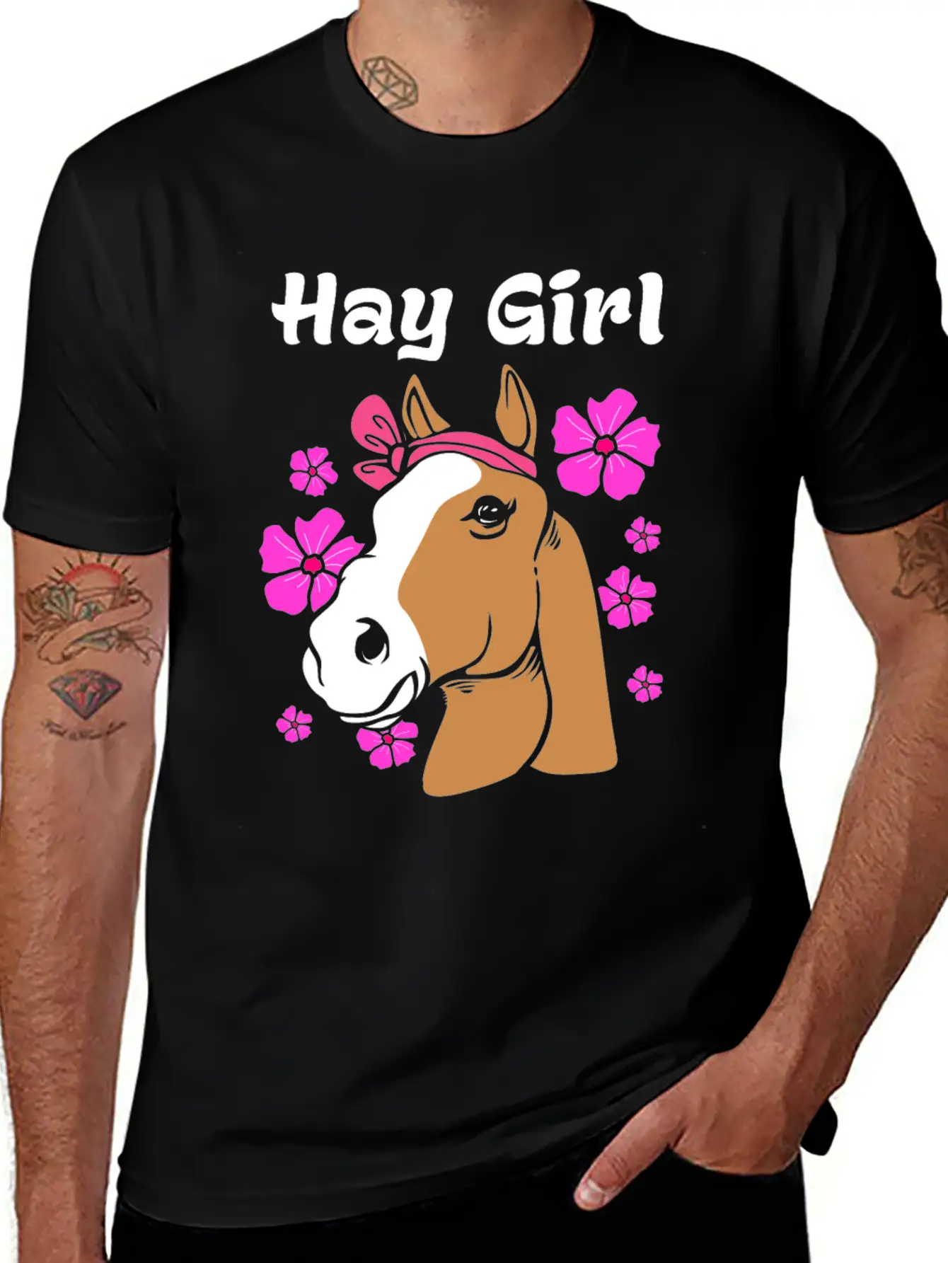 Horse Hay Girl Stylish Everyday T-Shirt – Unisex Basic Cotton Tee
