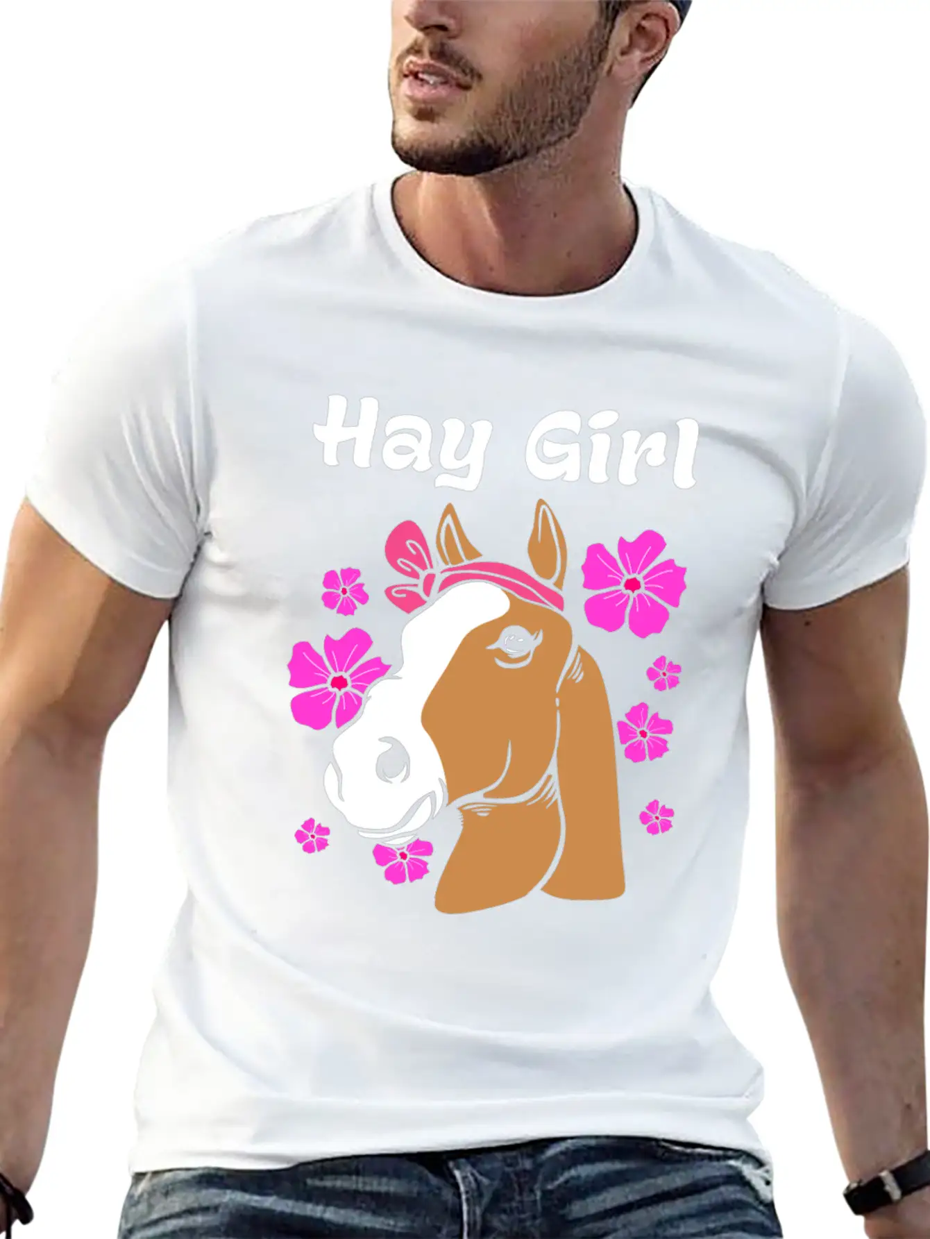Horse Hay Girl Stylish Everyday T-Shirt – Unisex Basic Cotton Tee