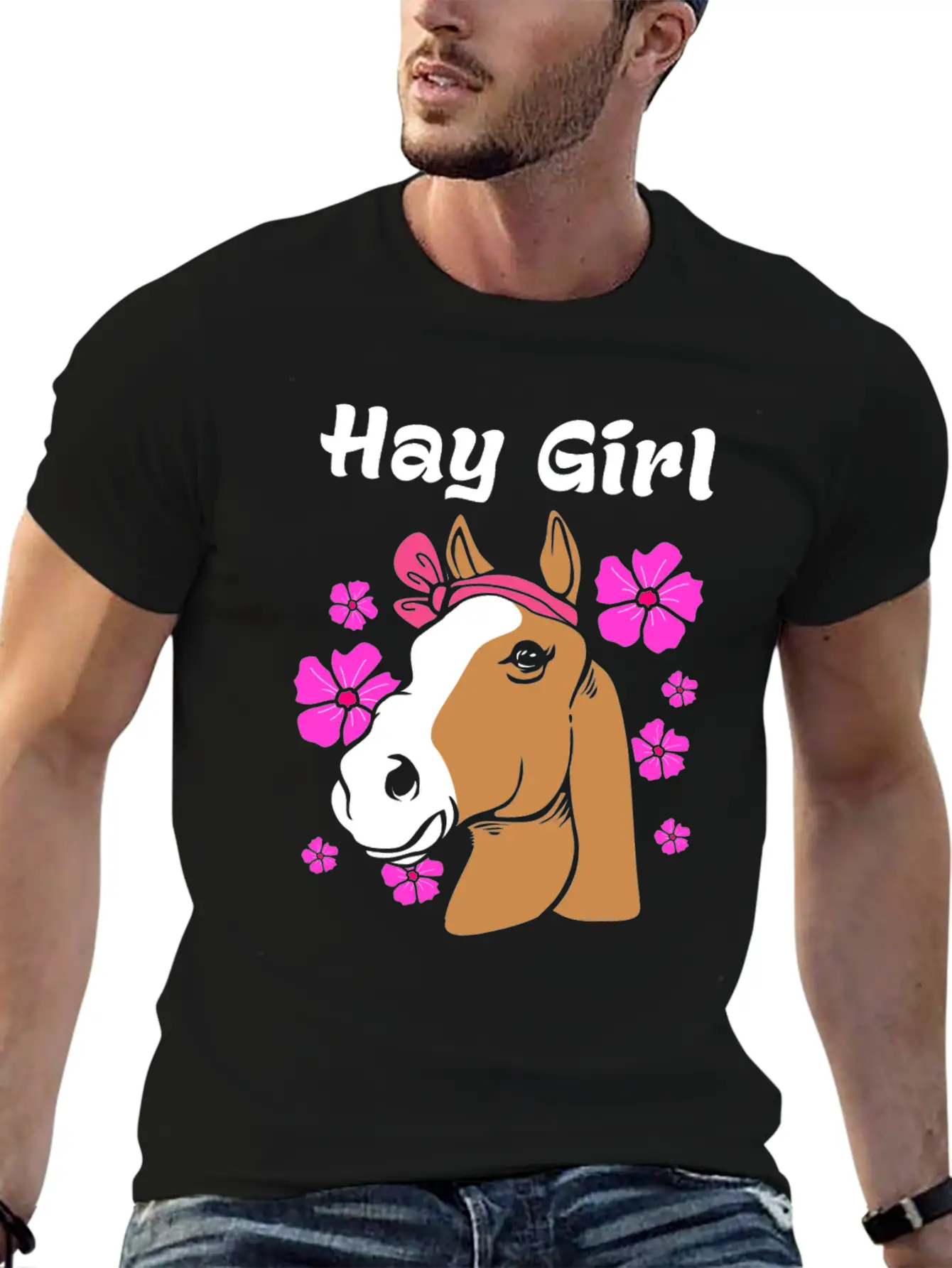 Horse Hay Girl Stylish Everyday T-Shirt – Unisex Basic Cotton Tee